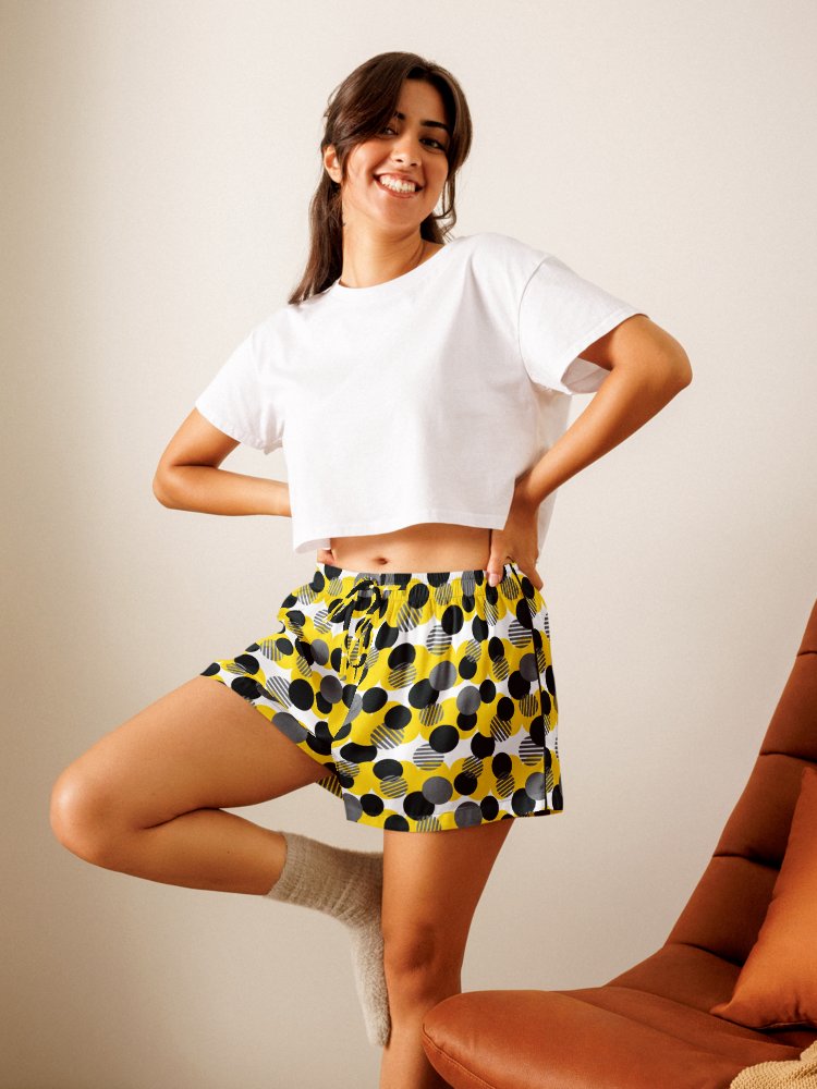 Cozy Chic Modern Geometric Polka Dot All-Over Print Women's Pajama Shorts product image (13)