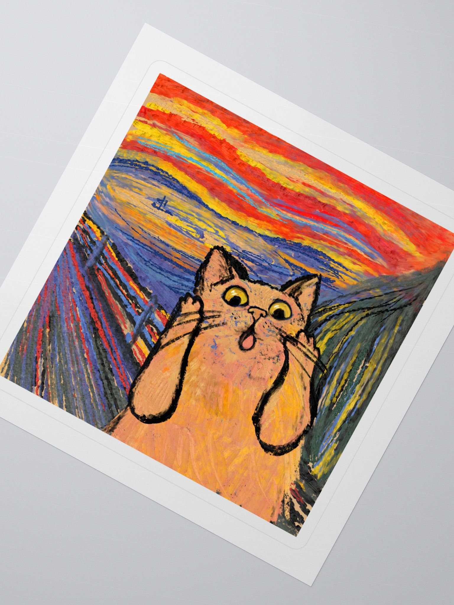 Scream Cat Painting Sticker product image (2)