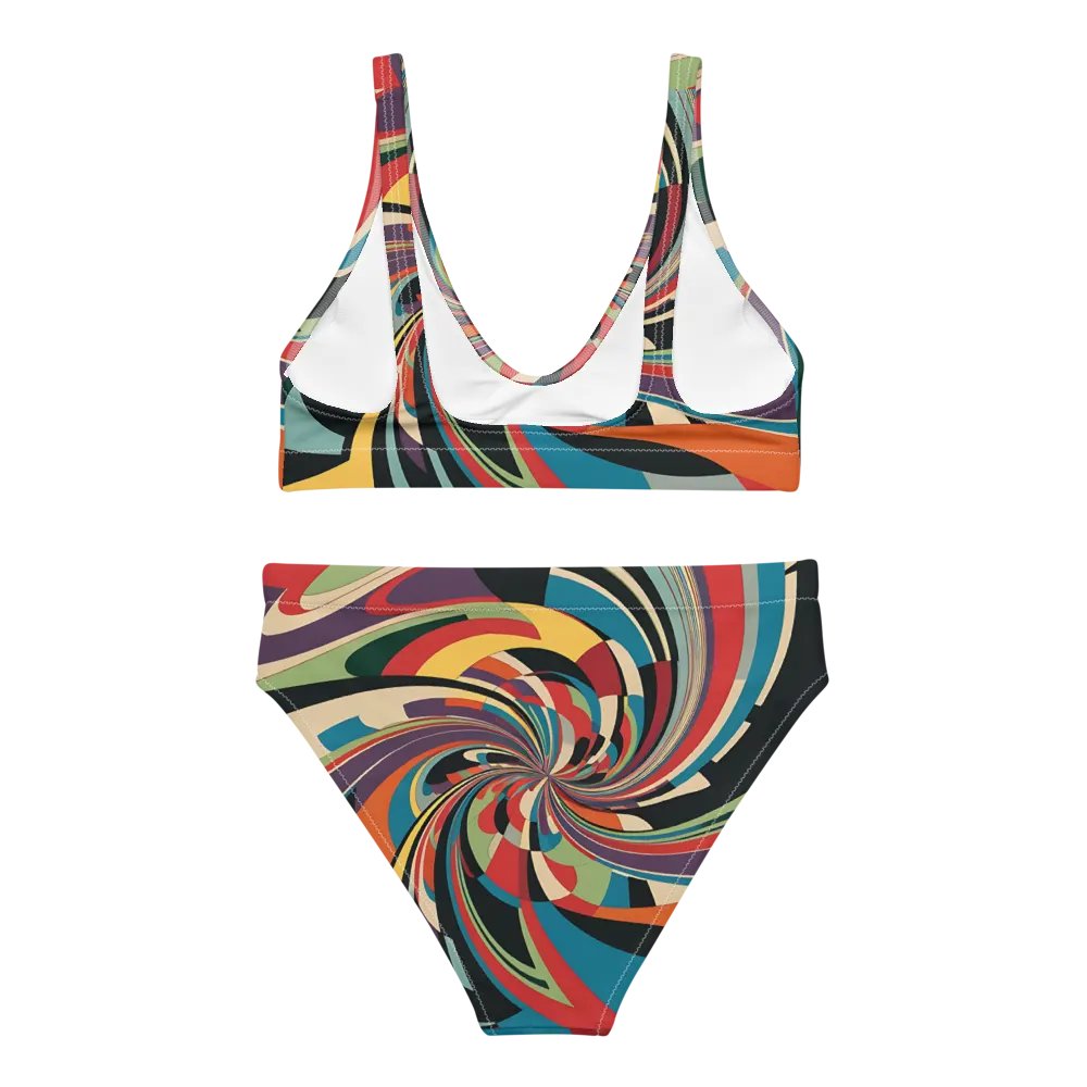 Abstract Lithographic Pattern Design High Waisted Bikini - V12 product image (4)