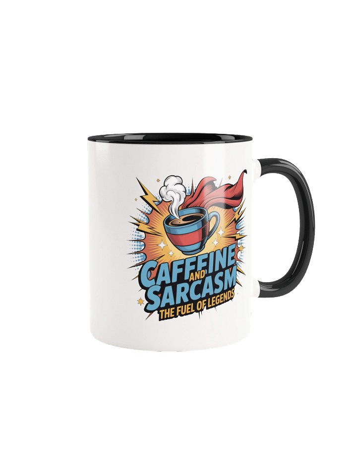 Caffeine and Sarcasm Funny Coffee Mug - with Color Inside product image (1)