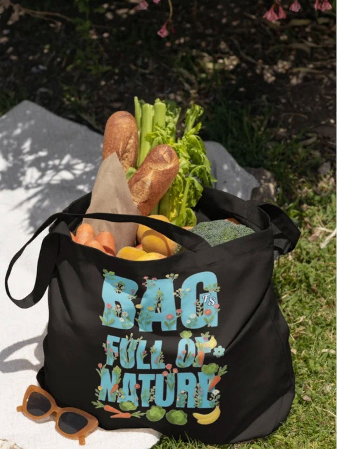 Bag Full of Nature Tote – Eco-Friendly Reusable Shopping Bag with Botanical Art product image (1)