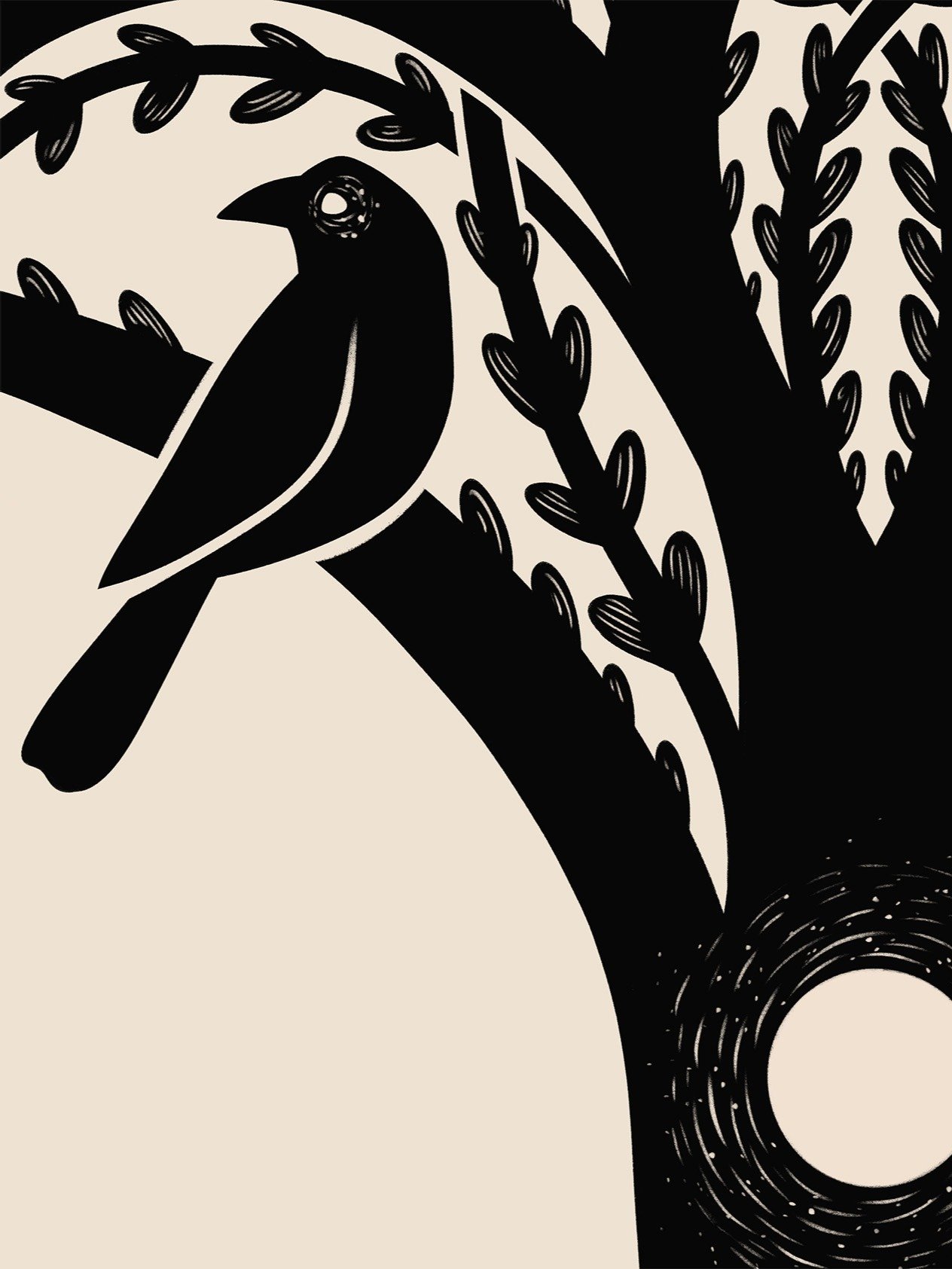Yggdrasil Tree of Life Art Print, Odin's Ravens Huginn Muninn, Geri Freki Wolves product image (3)