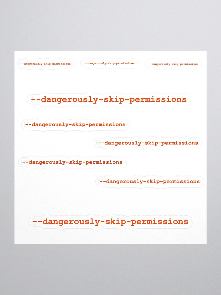 --dangerously-skip-permissions laptop stickers product image (1)