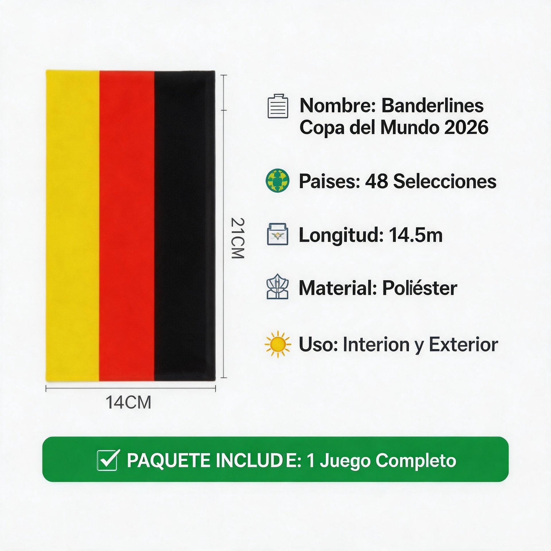 Banderines Con 48 Banderas De Países Mundialistas 2026 product image (5)
