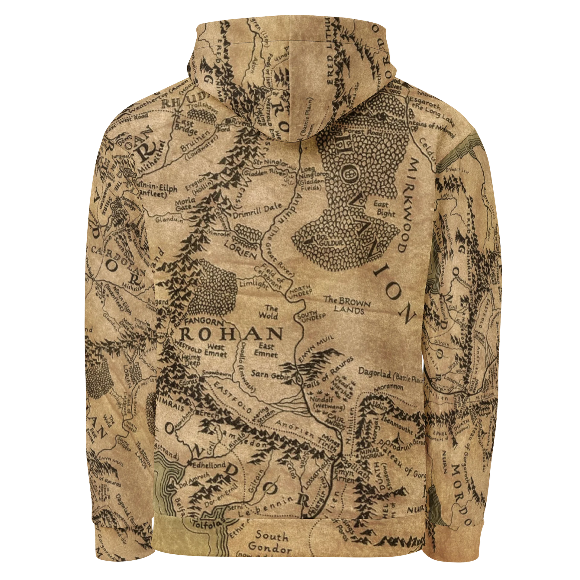 Middle-earth Map Textured Unisex Hoodie product image (3)