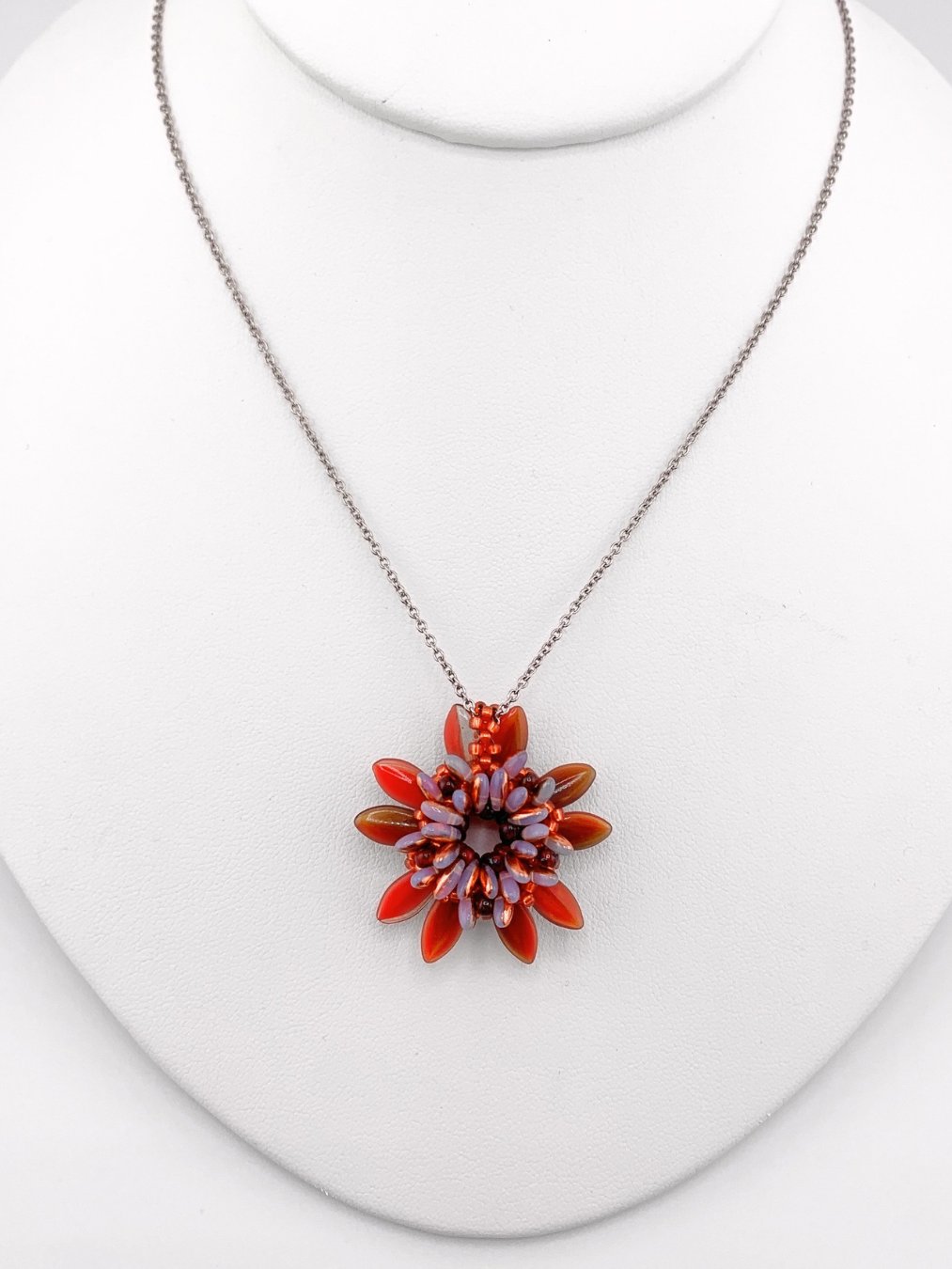 Perennial Beaded Pendant - Red Picasso - *Pendant Only* product image (1)