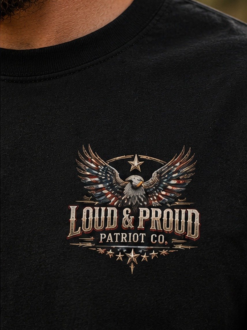 Double Barrel Thunder – Men's Patriotic Eagle Heavyweight Tee product image (3)