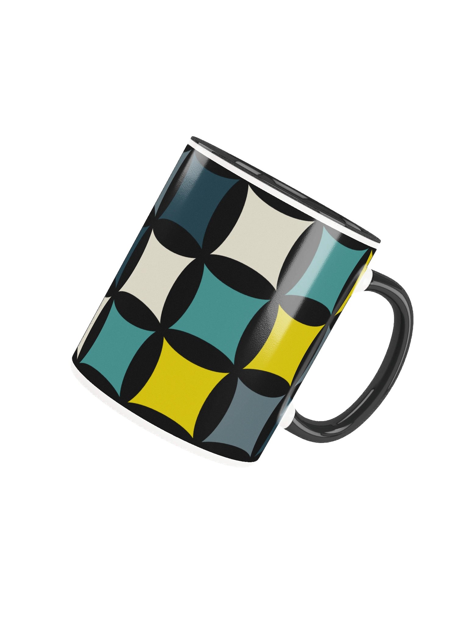 Geometric Mid-Century Style Grid Ceramic Mug product image (4)