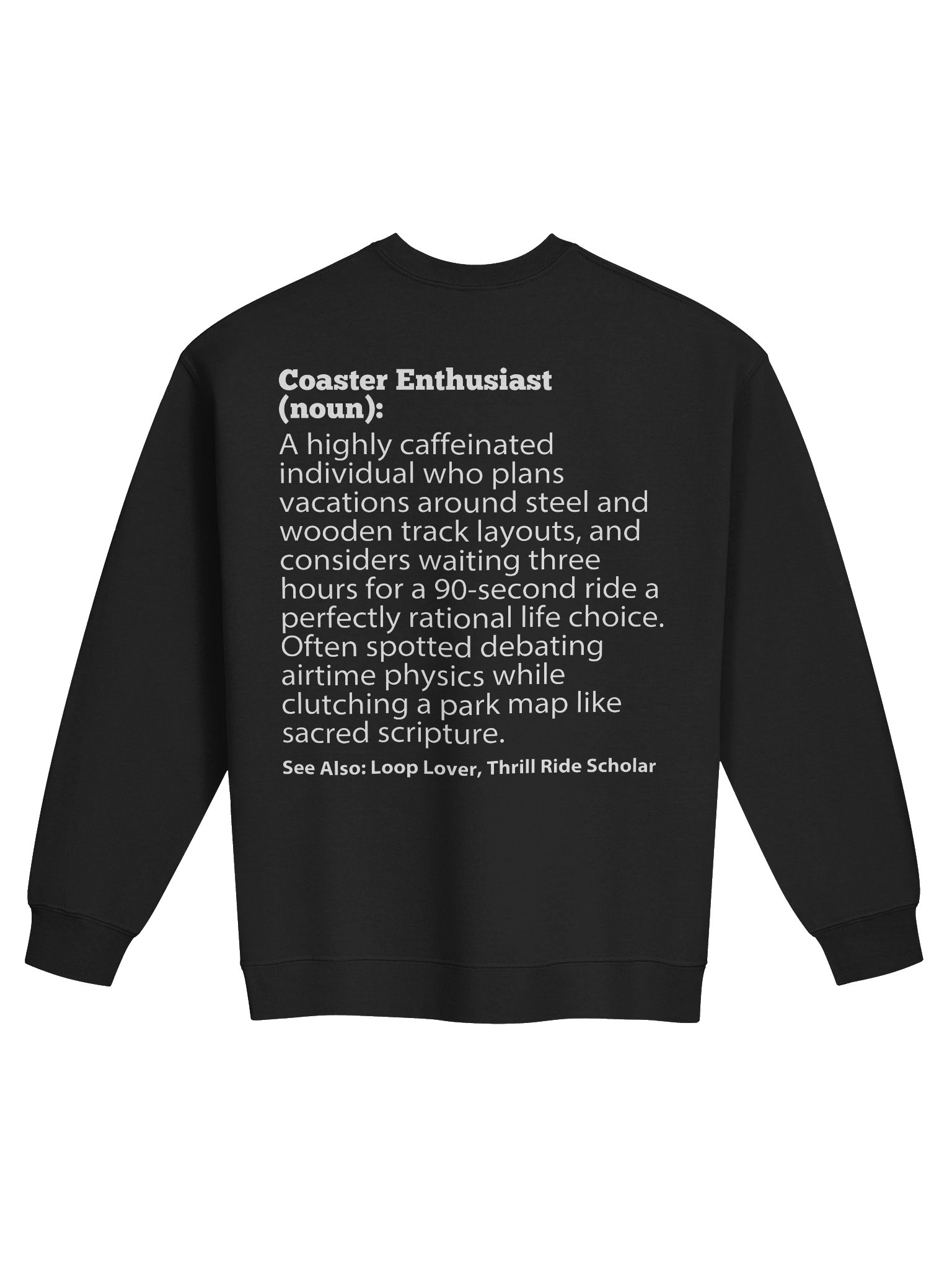 Coaster Enthusiast Sweatshirt – Funny Definition for Theme Park Fan product image (2)