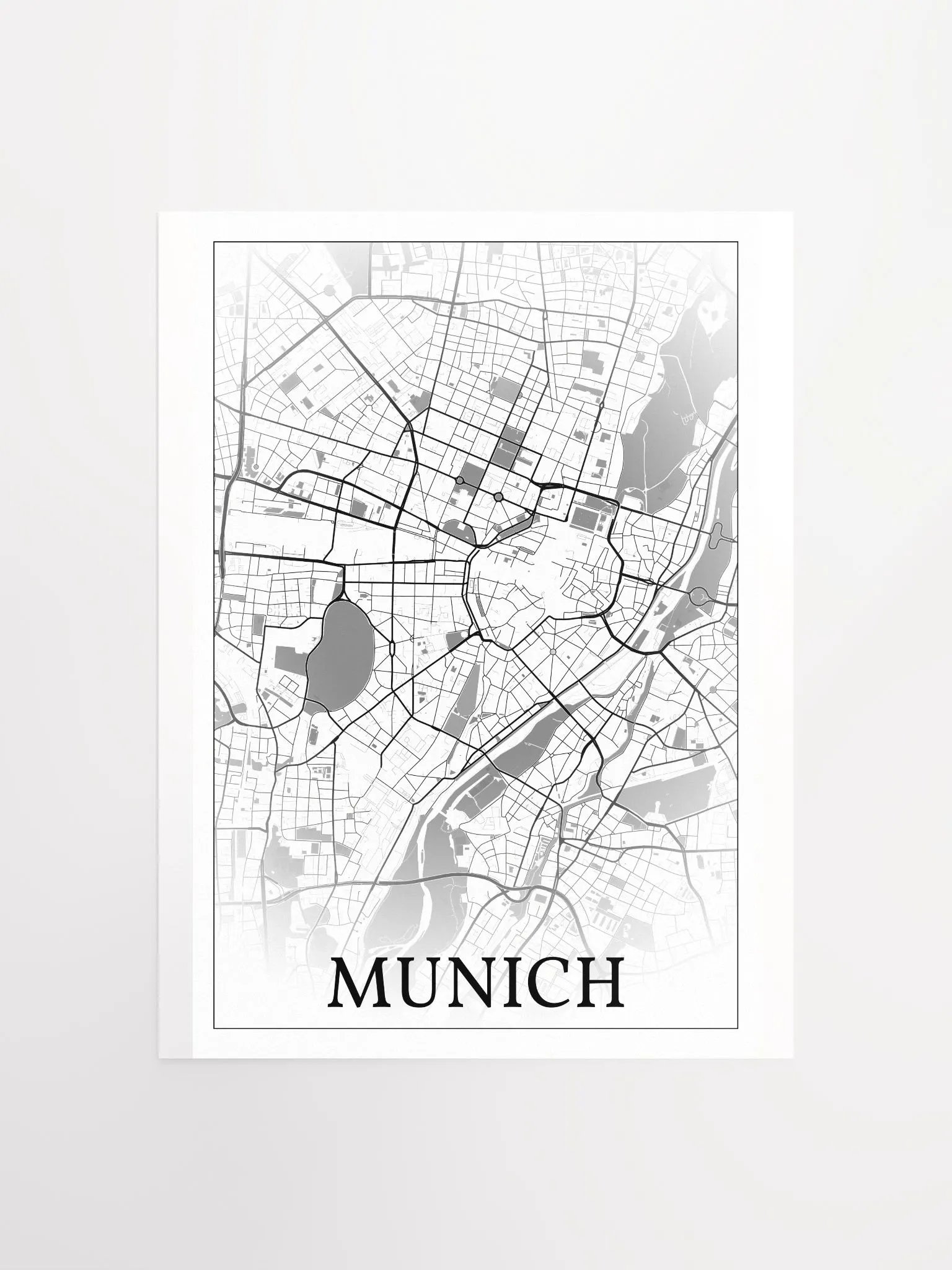 Munich, Germany, city map print product image (3)