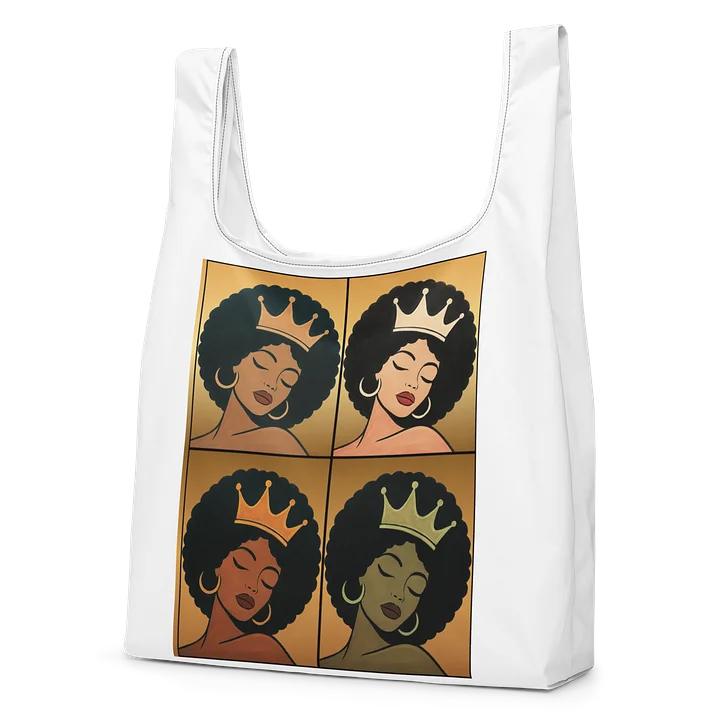 Poised Princess Crowned Afro Pop Grid Tote product image (2)