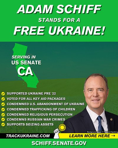 California senator @adamschiffca has a pro-Ukraine record.
✅Supported Ukraine pre '22
✅Voted for all key aid packages
✅Condem...