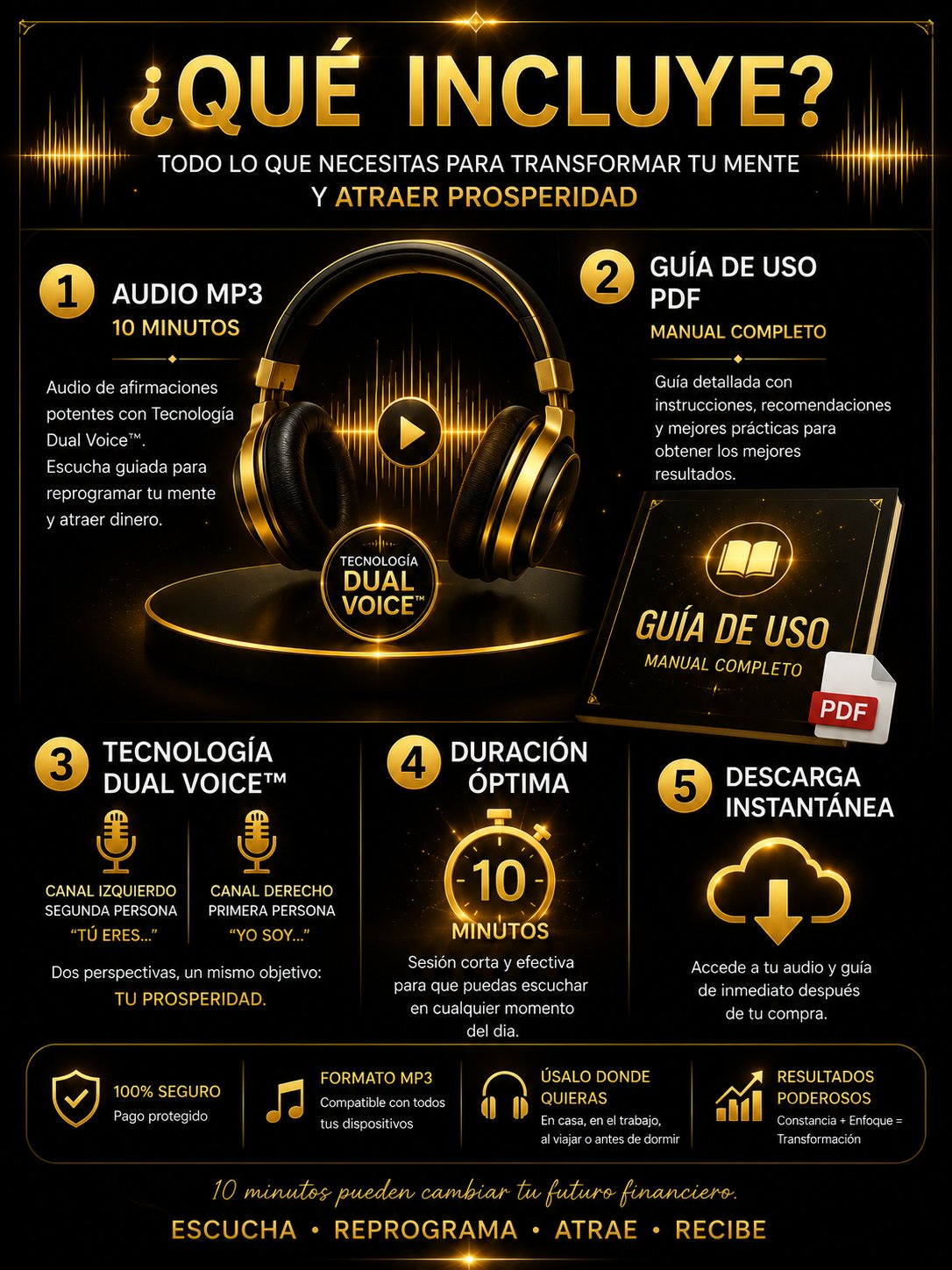 10 Minutos para Atraer Dinero — Audio RESET con Tecnología Dual Voice™ product image (3)