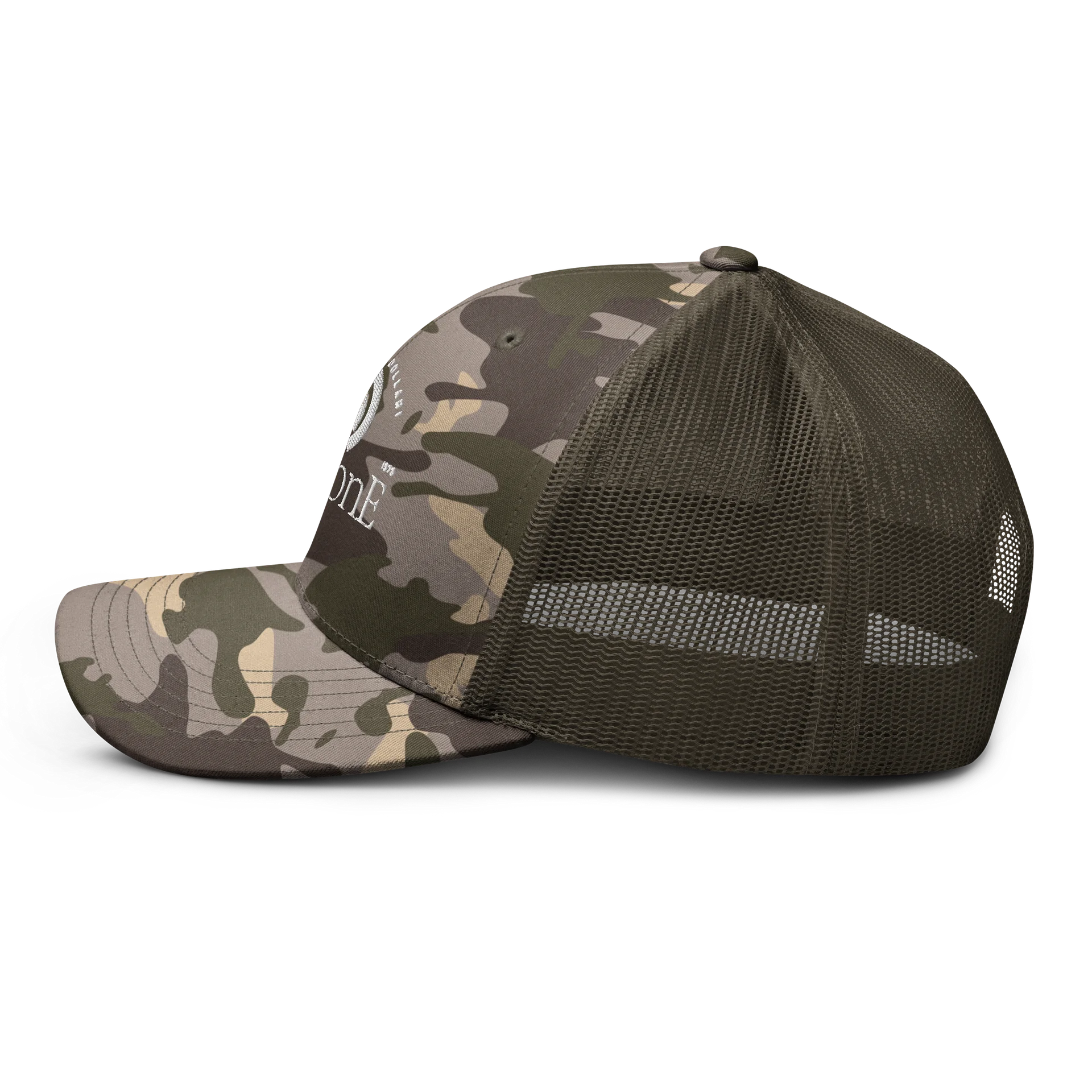 Pixel Face Logo Camouflage Trucker Hat product image (3)