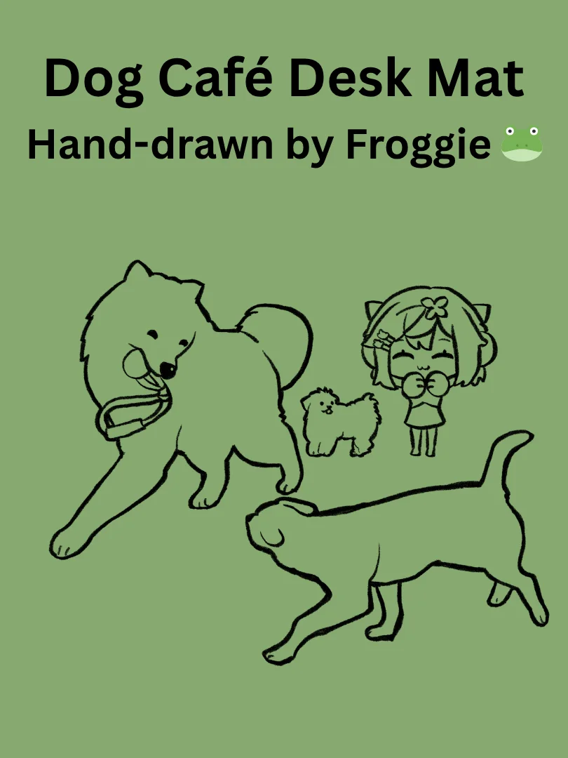 Froggie in Puppy Heaven Desk Mat (Matcha) product image (2)