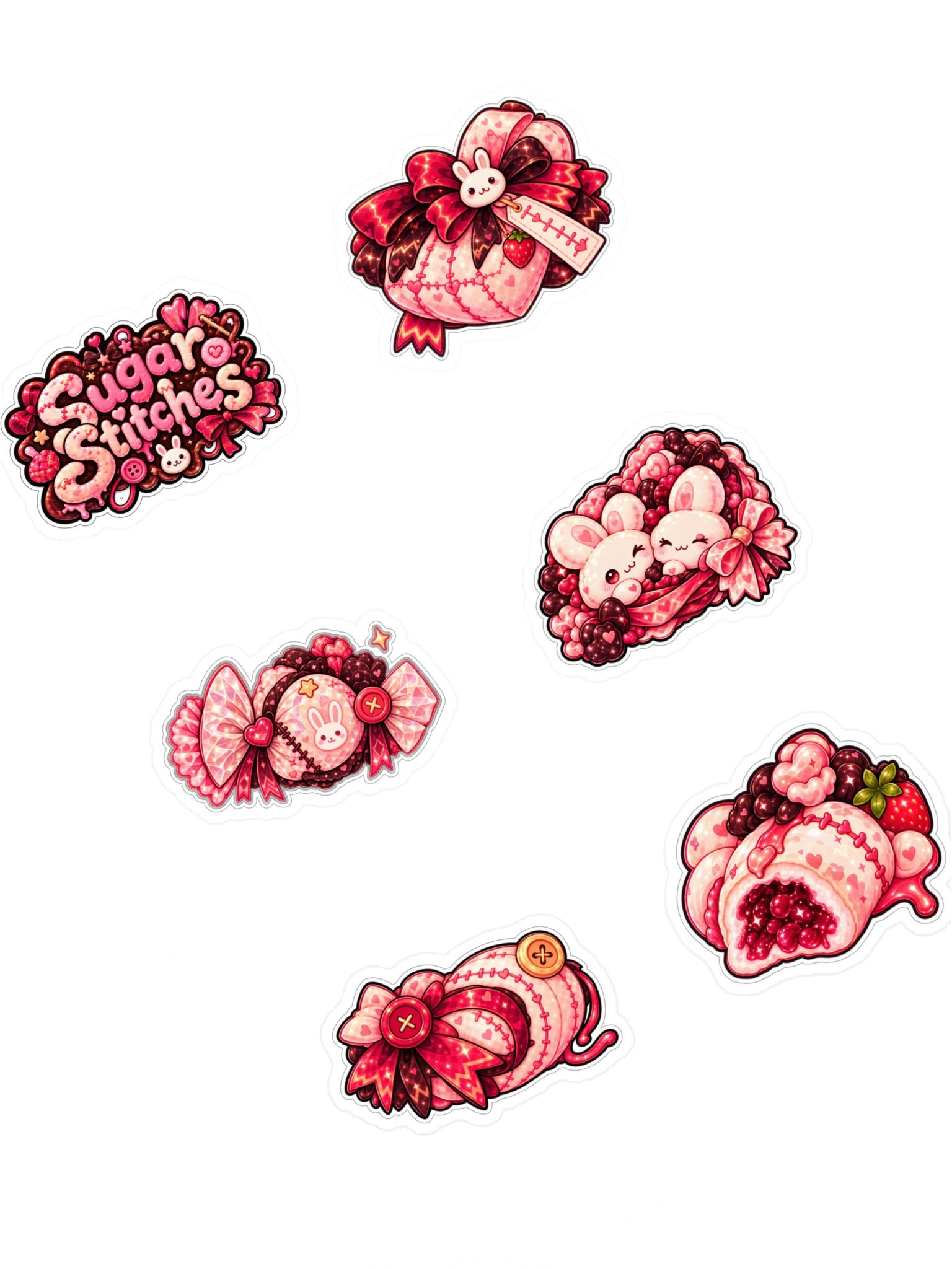 The AFK Cafe™ Sugar Stitches | 6-Piece Sticker Pack Vol. 4 product image (1)
