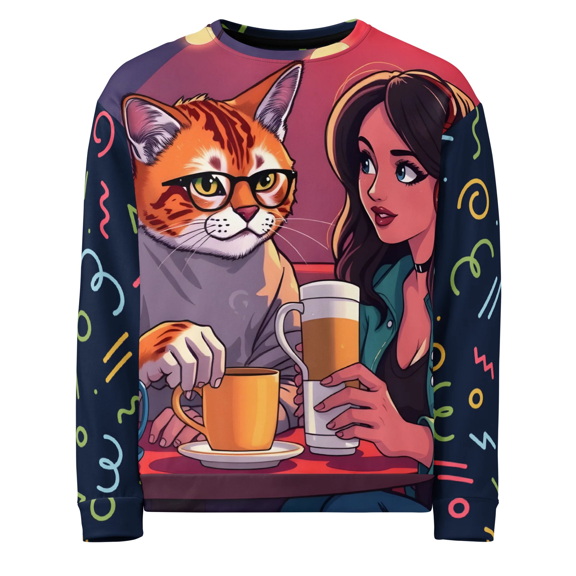 Unisex Sweatshirt -Love, Lattes & Purrs product image (1)