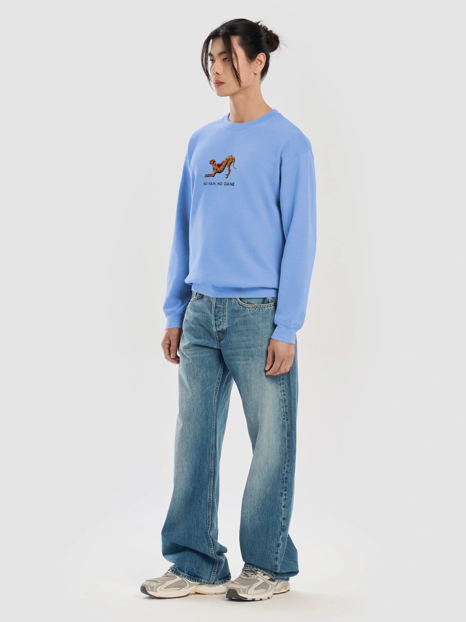 No Pain, No Dane Sweatshirt (Embroidered) of a Great Dane(Chocolate Merle) product image (31)