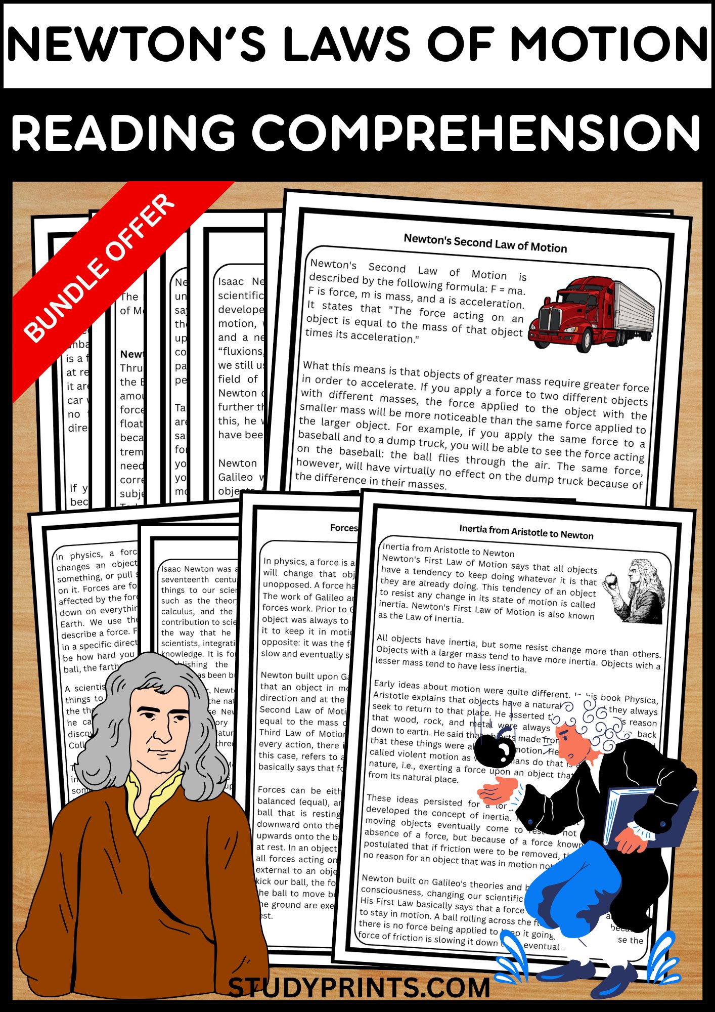 Newton’s Laws of Motion Reading Comprehension Bundle product image (1)