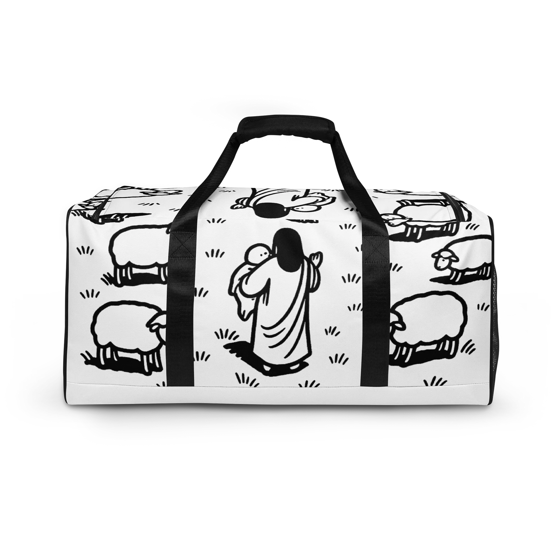 The Good Shepherd Doodle All-Over Print Duffle Bag product image (5)