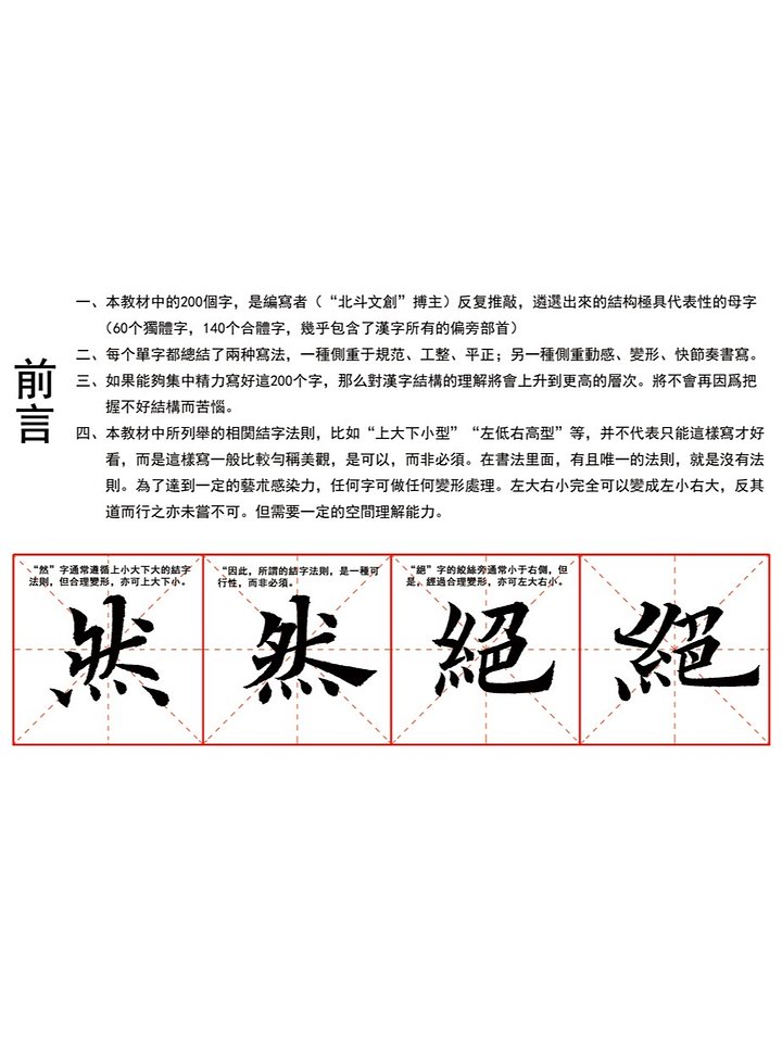 最單間粗暴且有效的楷書學習法。寫好這200個母字（獨體字60個，合體字140個）楷書間架結構全通關。電子版教材 product image (2)
