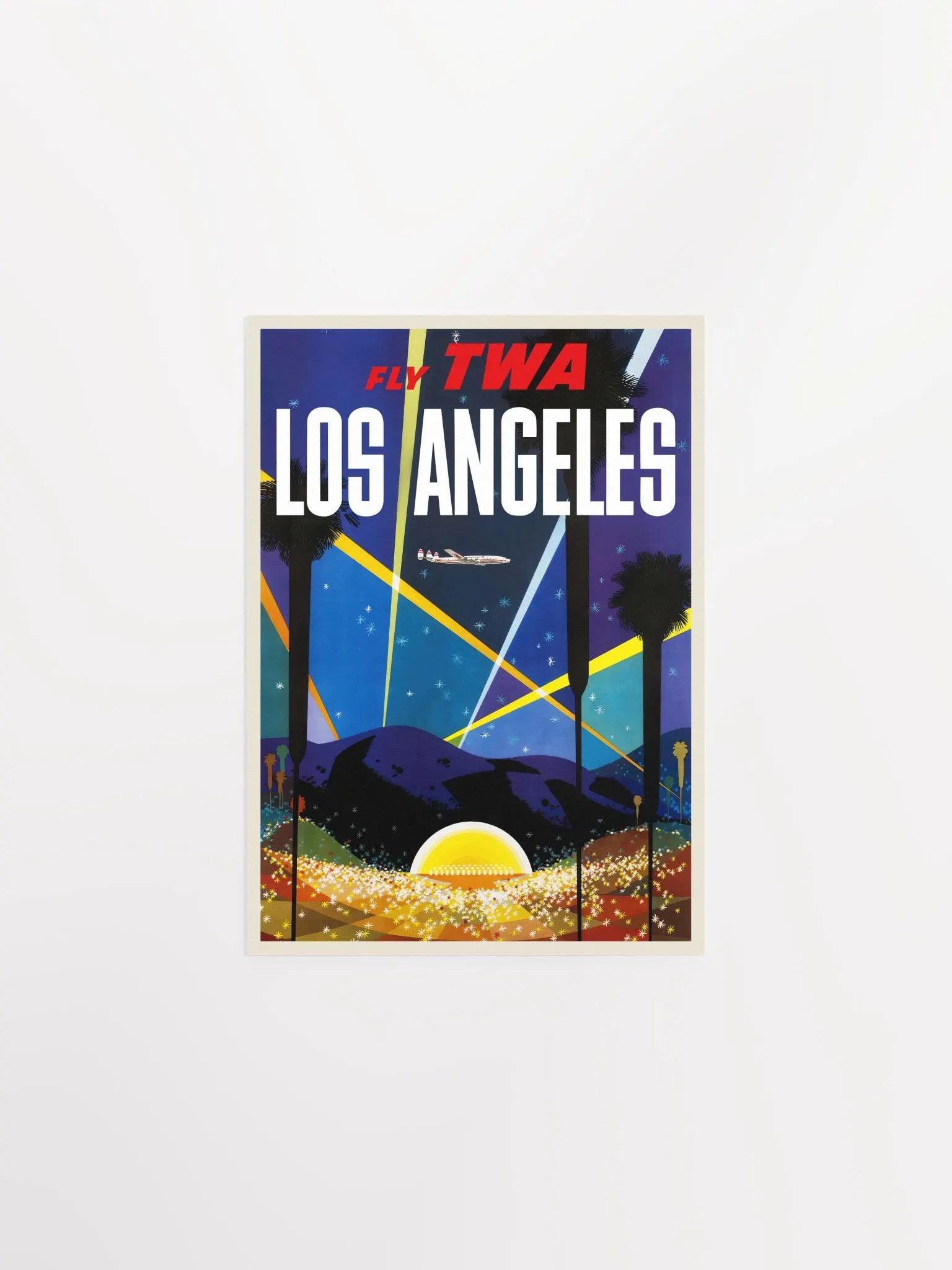 Los Angeles, USA, TWA, 1958 — retro vintage travel poster, retro travel art, retro travel wall art, Hollywood poster product image (6)