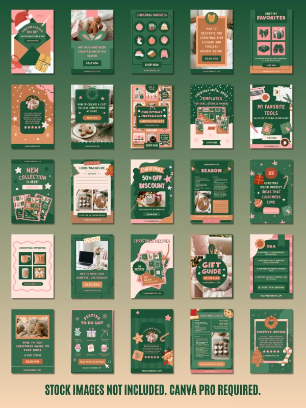 Coquette Pinterest Christmas Templates (Canva) product image (5)