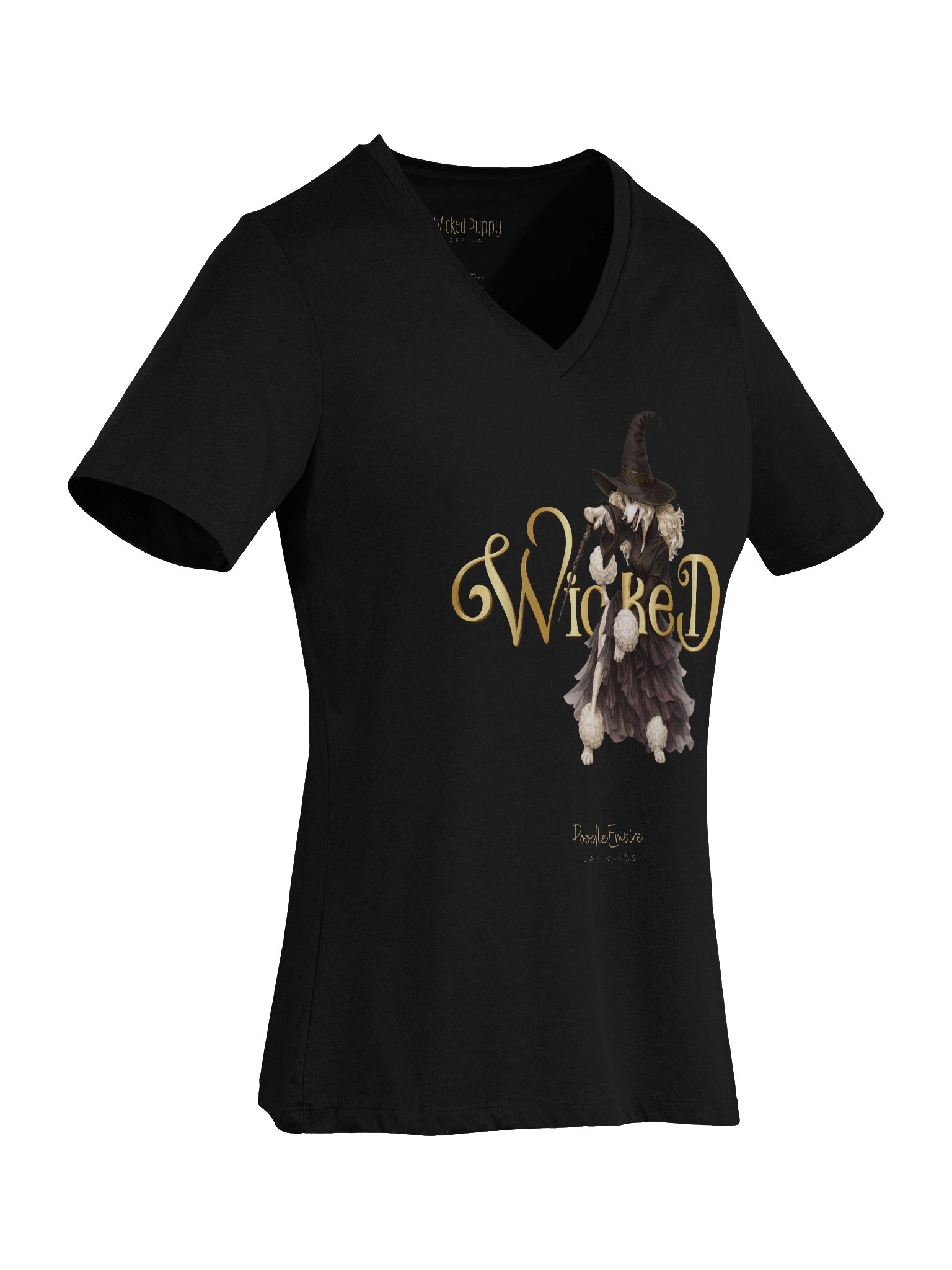 Wicked White Poodle V-Neck Tee | Poodle Empire product image (4)