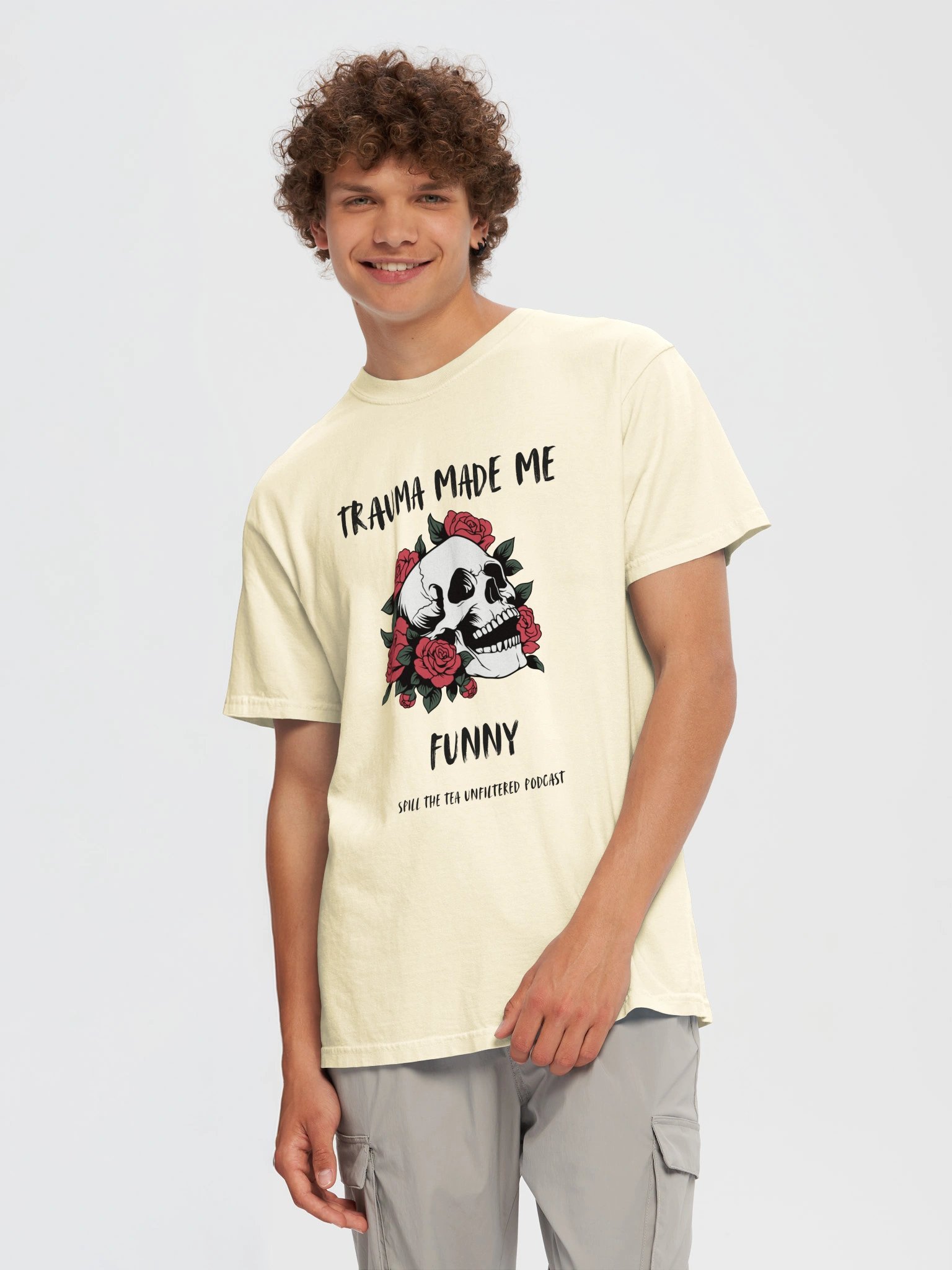 TRAUMA MADE ME FUNNY — Spill the Tea Unfiltered Tee product image (5)