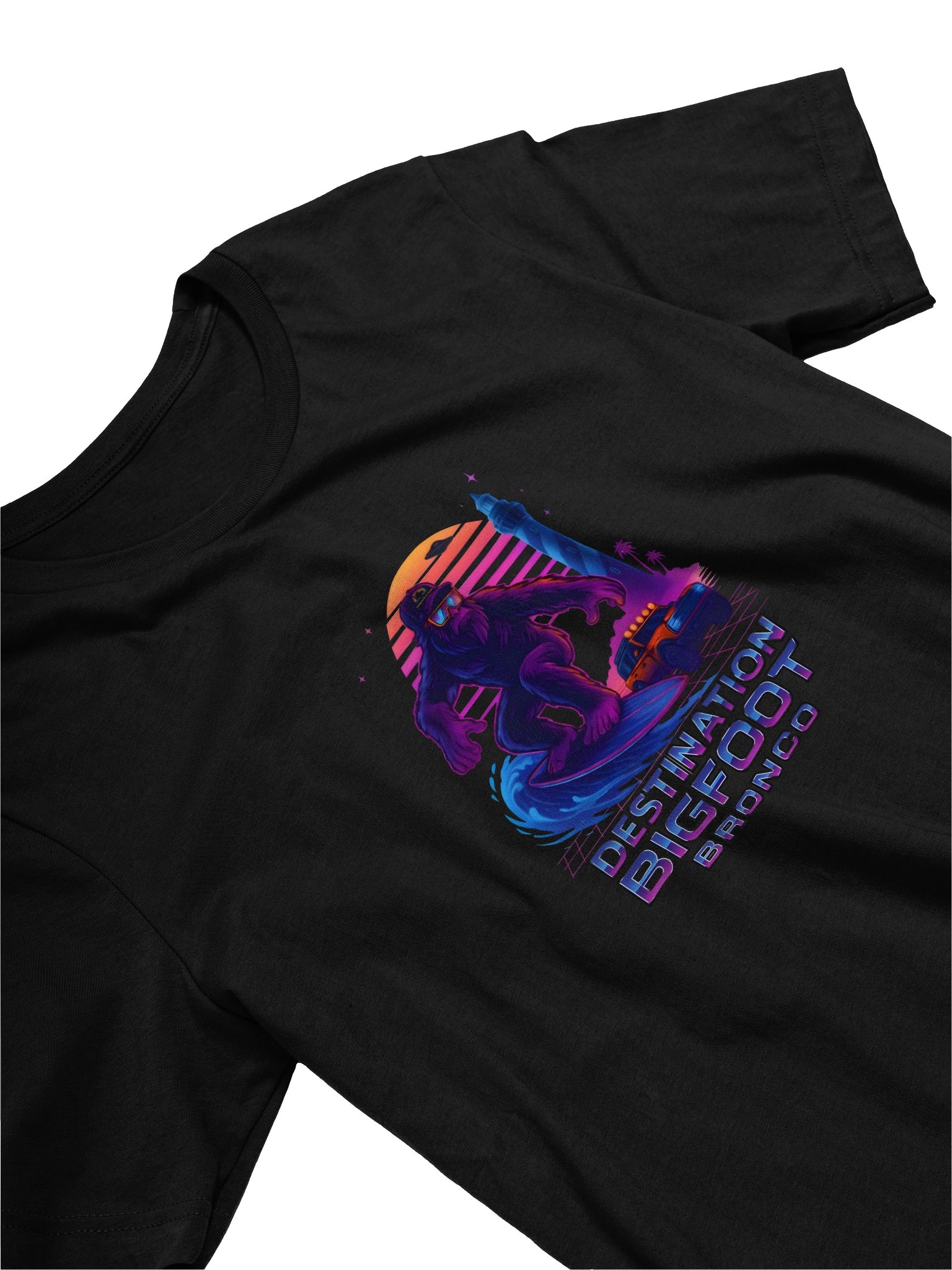 Destination Bigfoot Bronco Full Frontal Synthwave T-Shirt (Multiple Colors Available) product image (28)