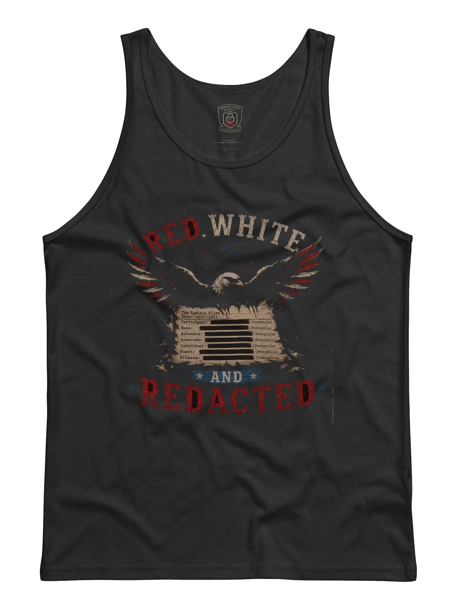Red, white, and redacted 4th of July Tank top product image (1)