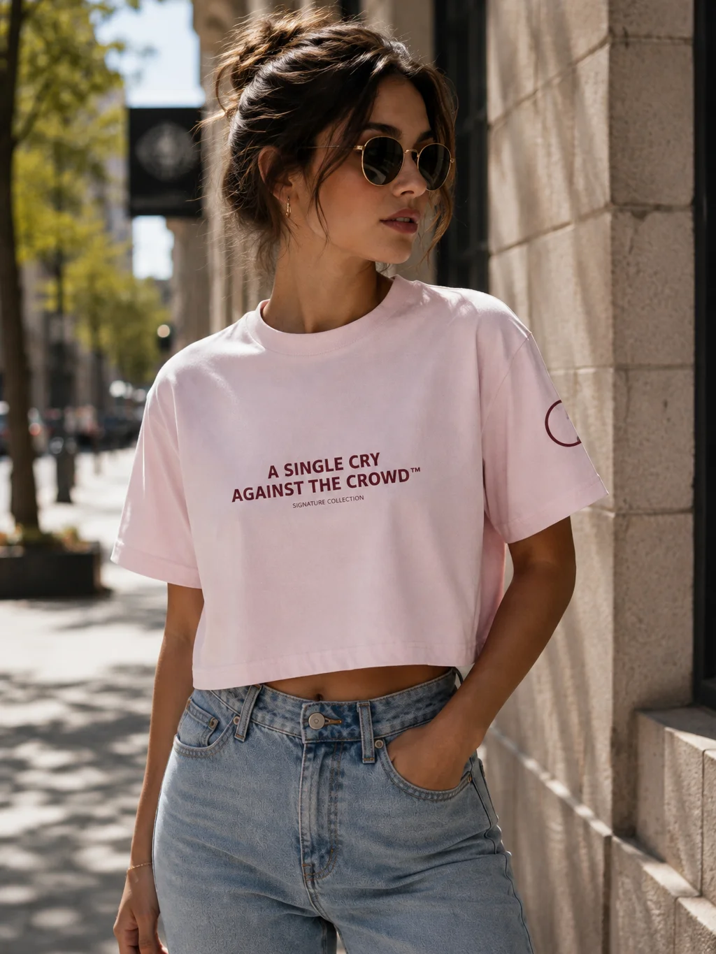 A Single Cry Against the Crowd™ — Women’s Signature Heavyweight Crop Tee product image (3)