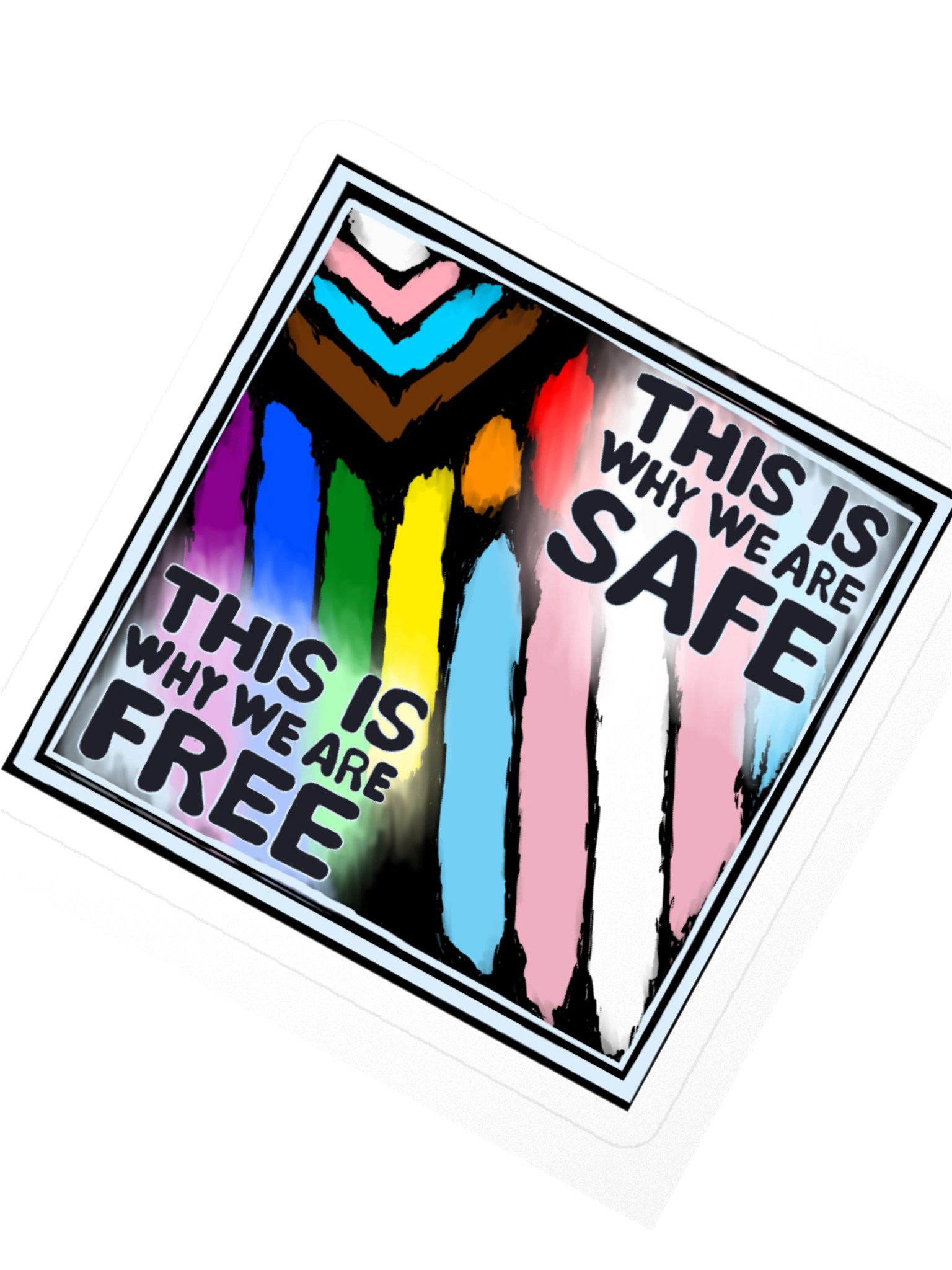 Progress Flag + Trans Flag Sticker product image (2)