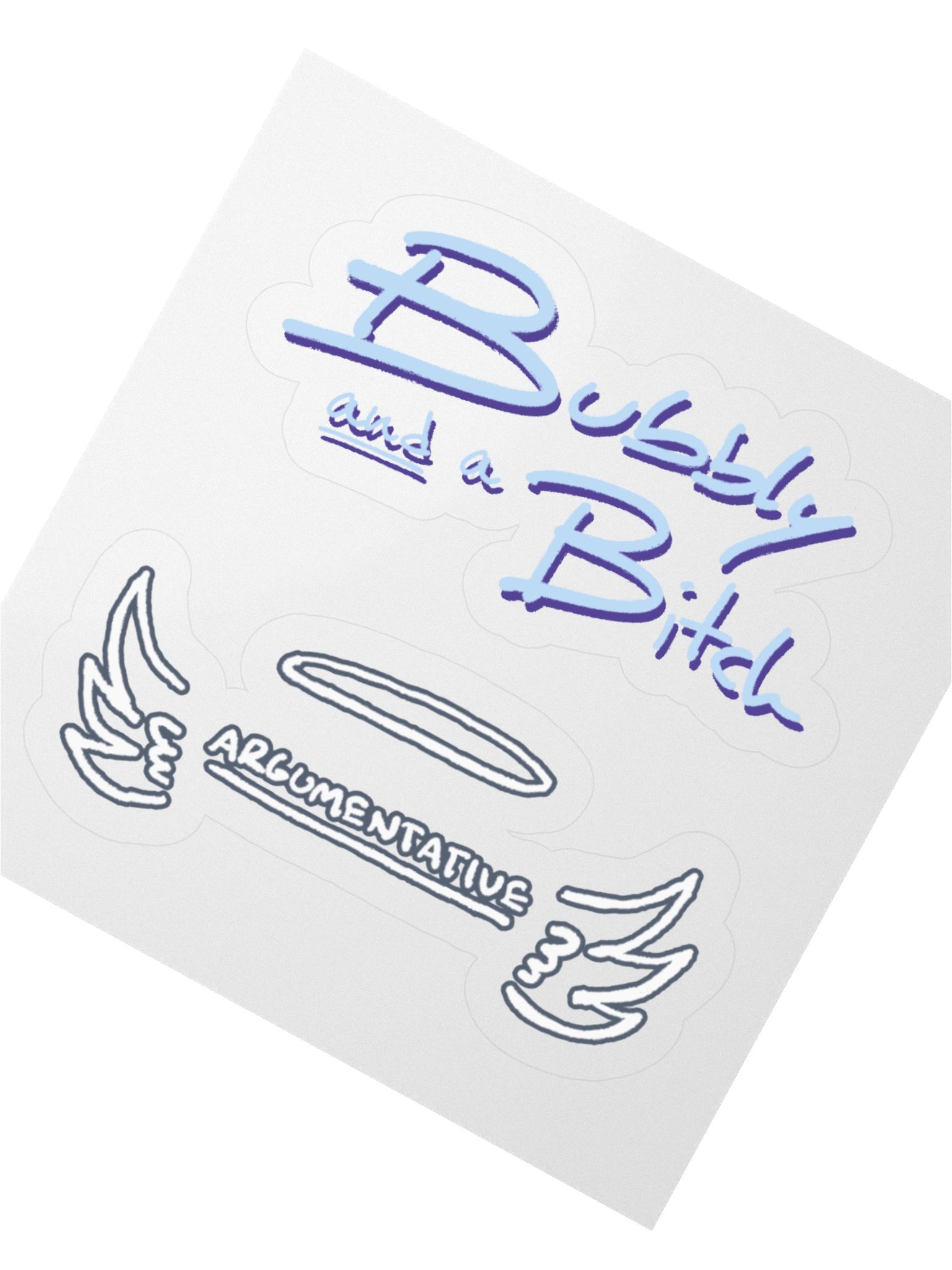 Bubbly and a B (blue and purple shadow design) sticker pack product image (5)