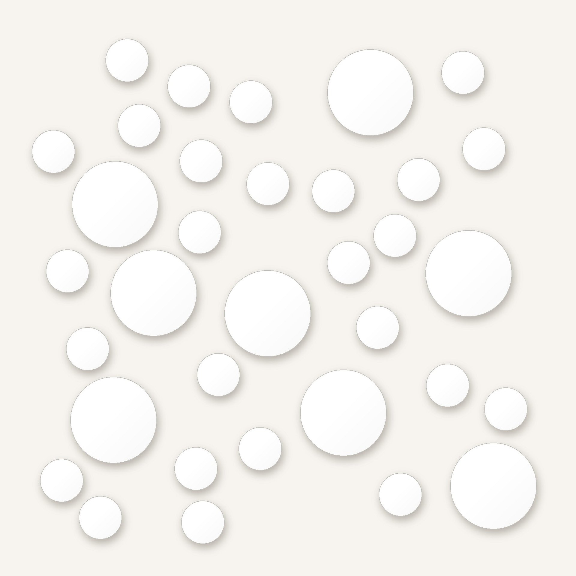 White Polka Dot Wall Decals, 2" and 4" Vinyl Circle Stickers, Removable Dot Decals for Nursery, Kids Room, Playroom product image (1)