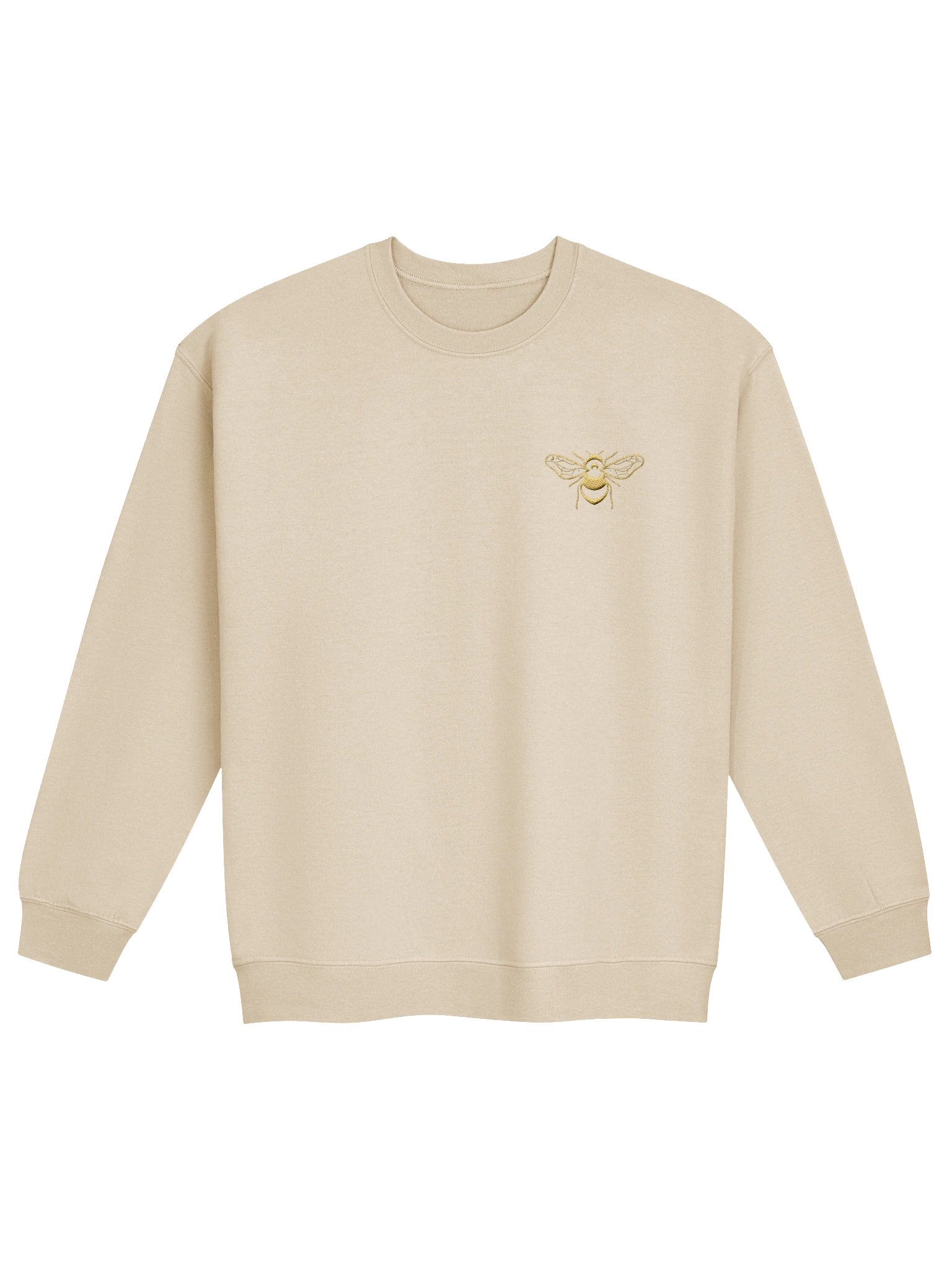 [embroidered] bee logo crew - cream product image (1)