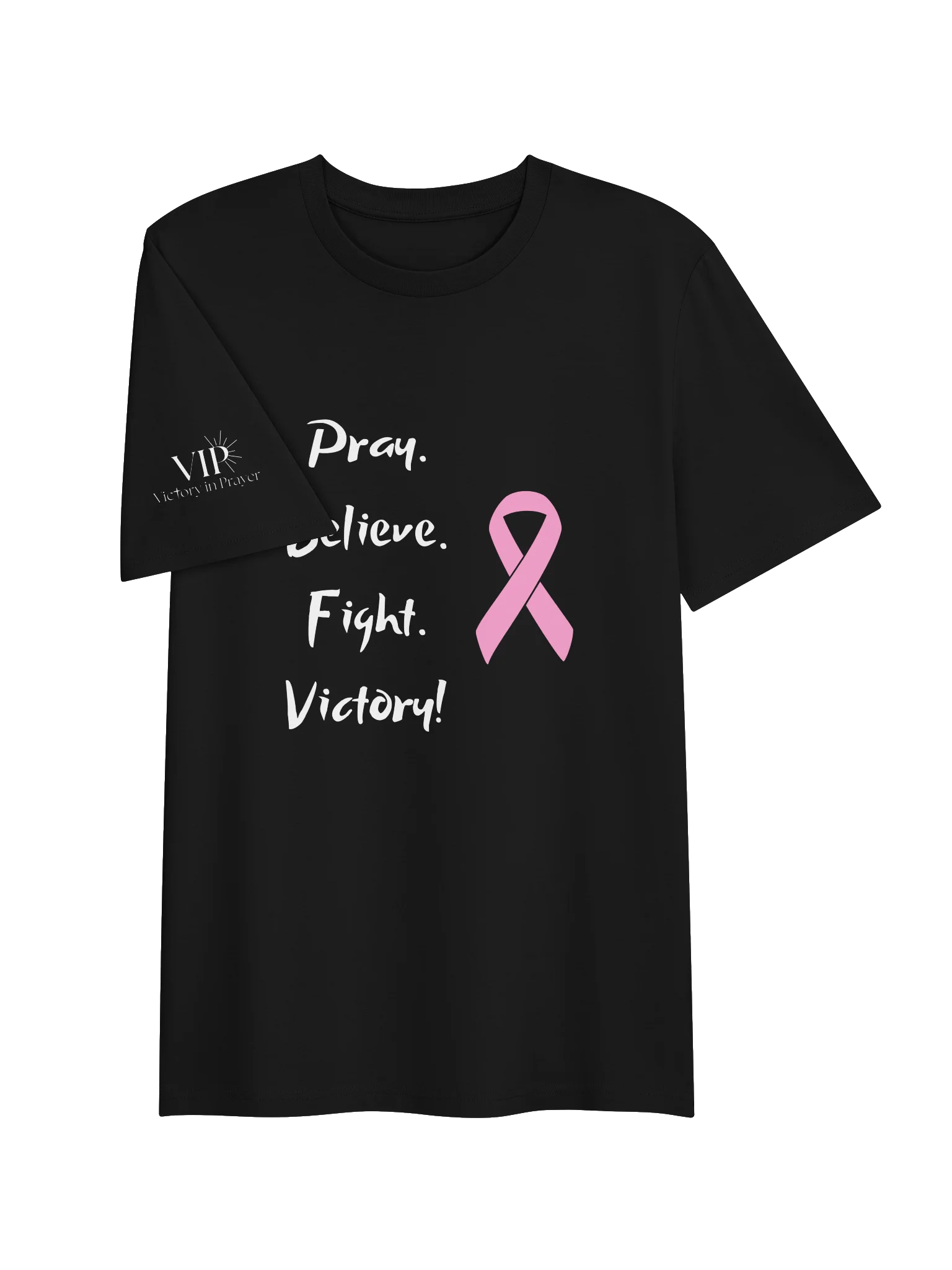 VIP Breast Cancer Awareness "Pray, Believe, Fight, Victory!" Unisex T-Shirt product image (3)