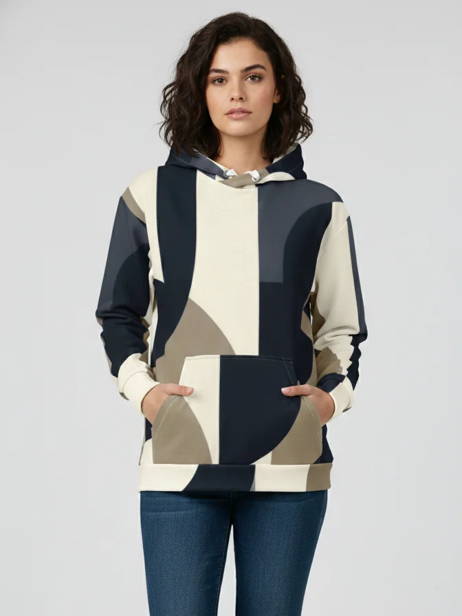 Abstract Geometric Harmony Hoodie – Modern Minimalist Streetwear Pullover for Men & Women product image (1)