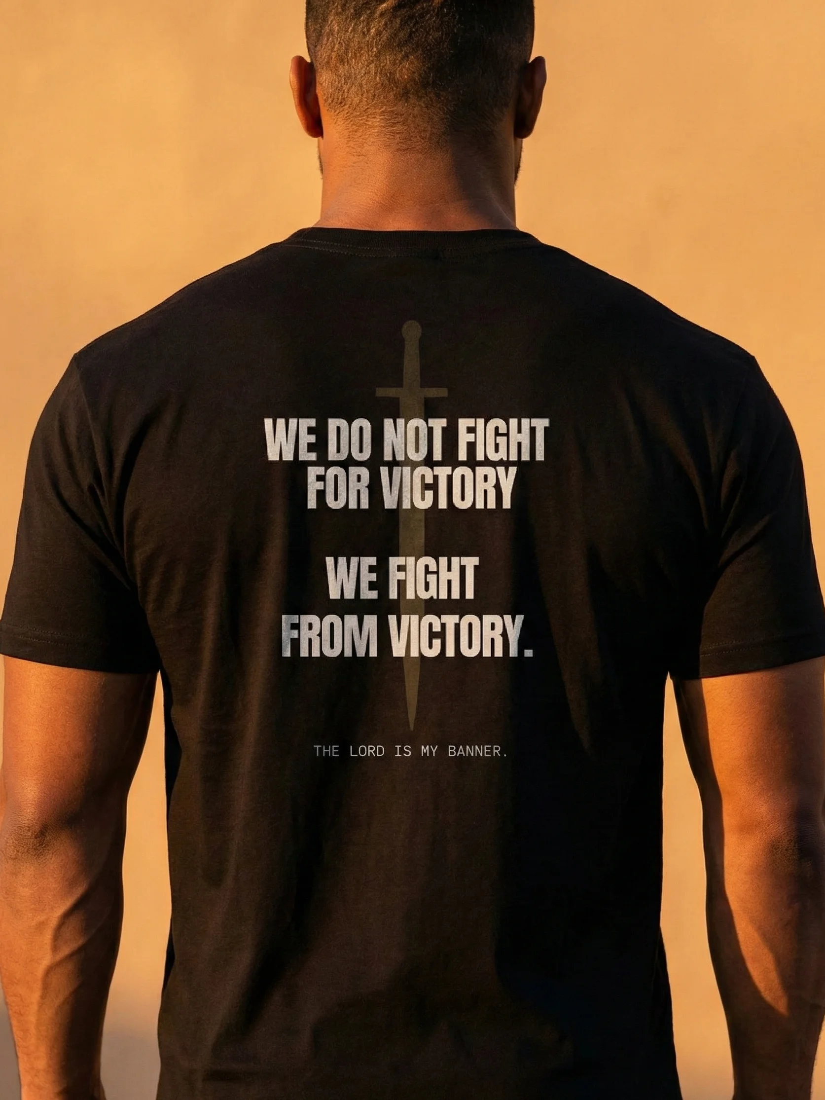 Jehovah Nissi "Victory Standard" Heavyweight Tee + Free Prayer Guide product image (1)