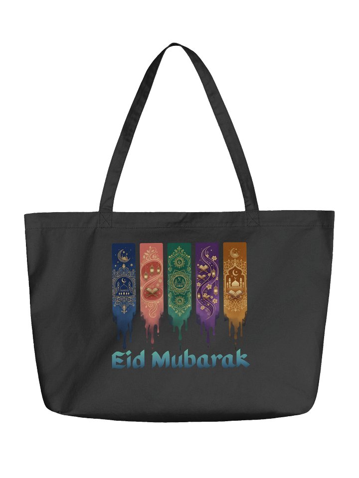Eid Mubarak Dripping Ribbons Tote Bag product image (1)