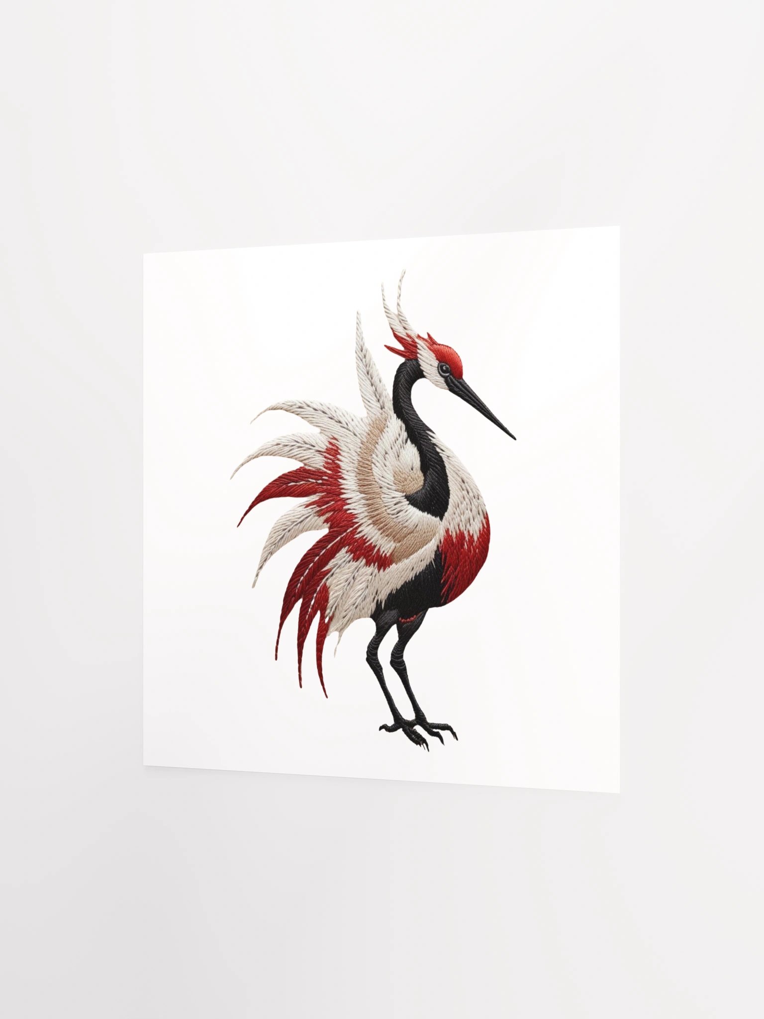 Elegant Crane Embroidery Poster product image (6)
