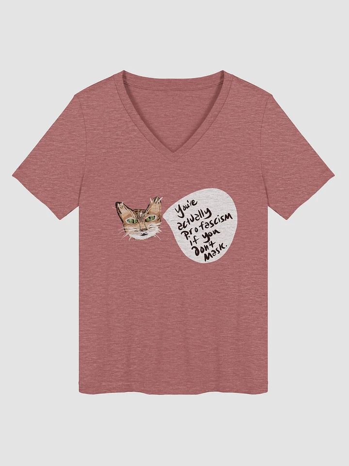 Kitty Mask Thoughts V-Neck tee product image (2)