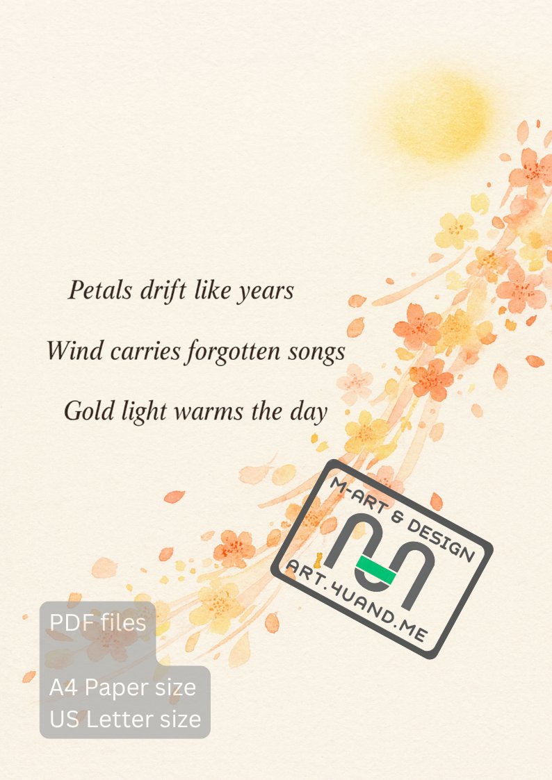 Haiku 2 - Calligraphic Haiku Wall Art — Printable Japanese-Inspired Posters (A4 & US Letter PDF) product image (5)