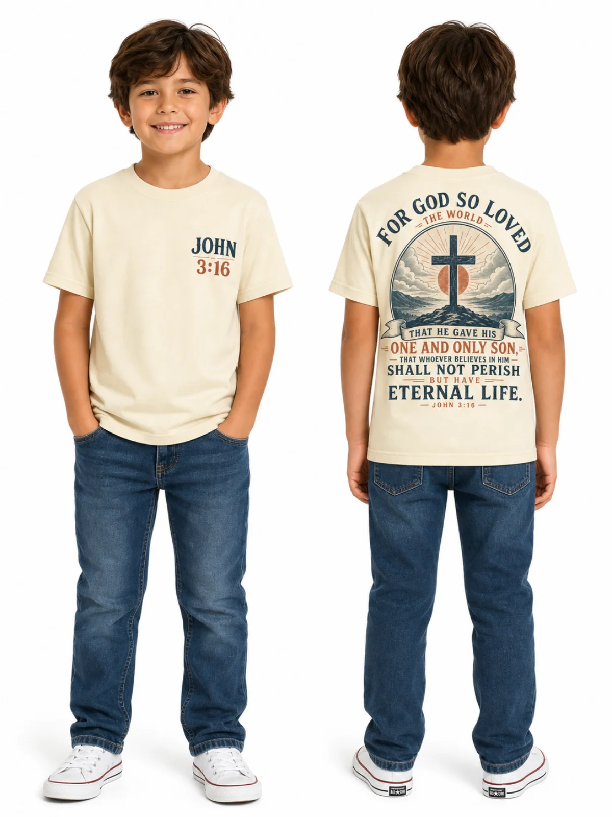 John 3:16 Cross Mountain Youth T-Shirt product image (3)