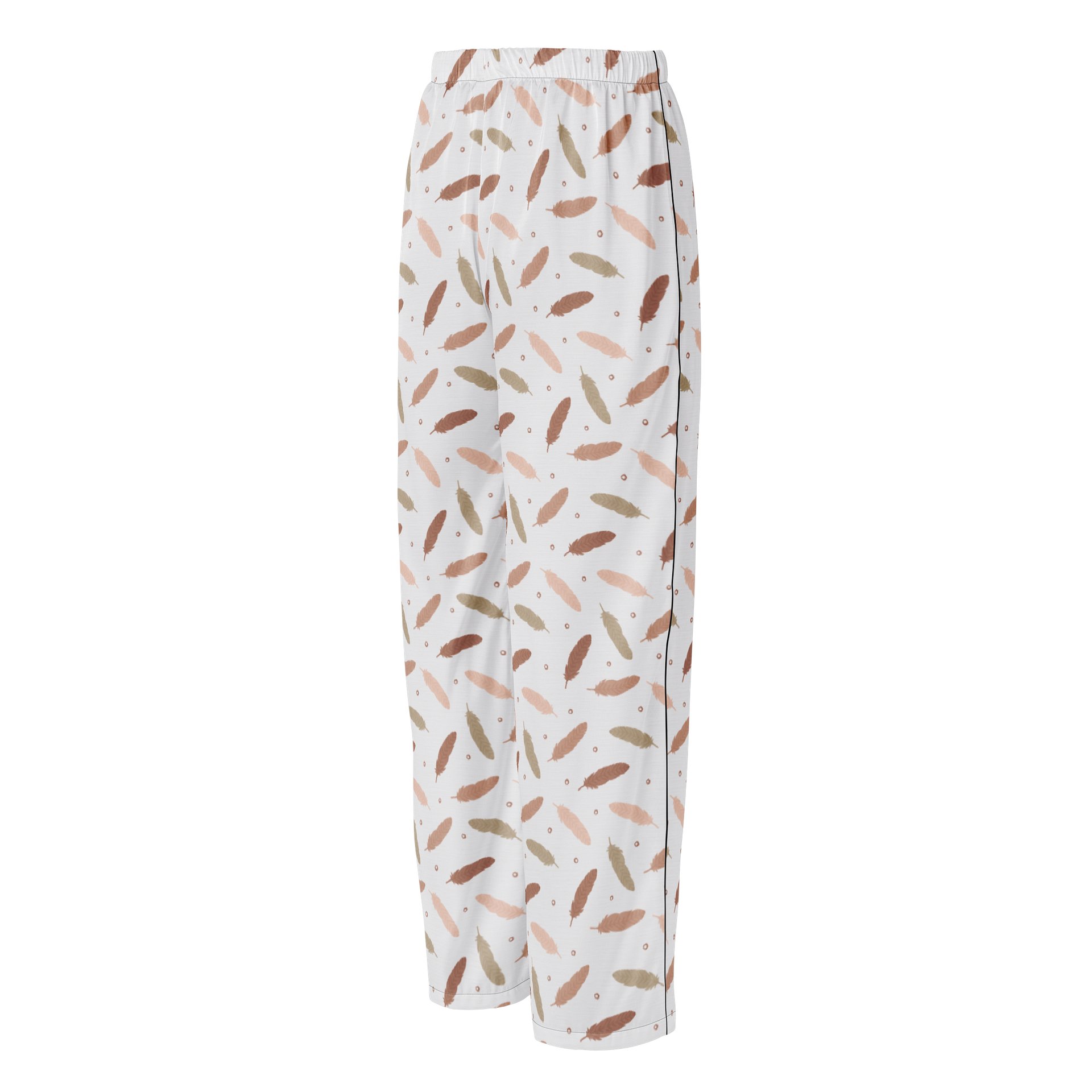 Mocha Mousse Feathers Ladies Pajama Pants product image (2)