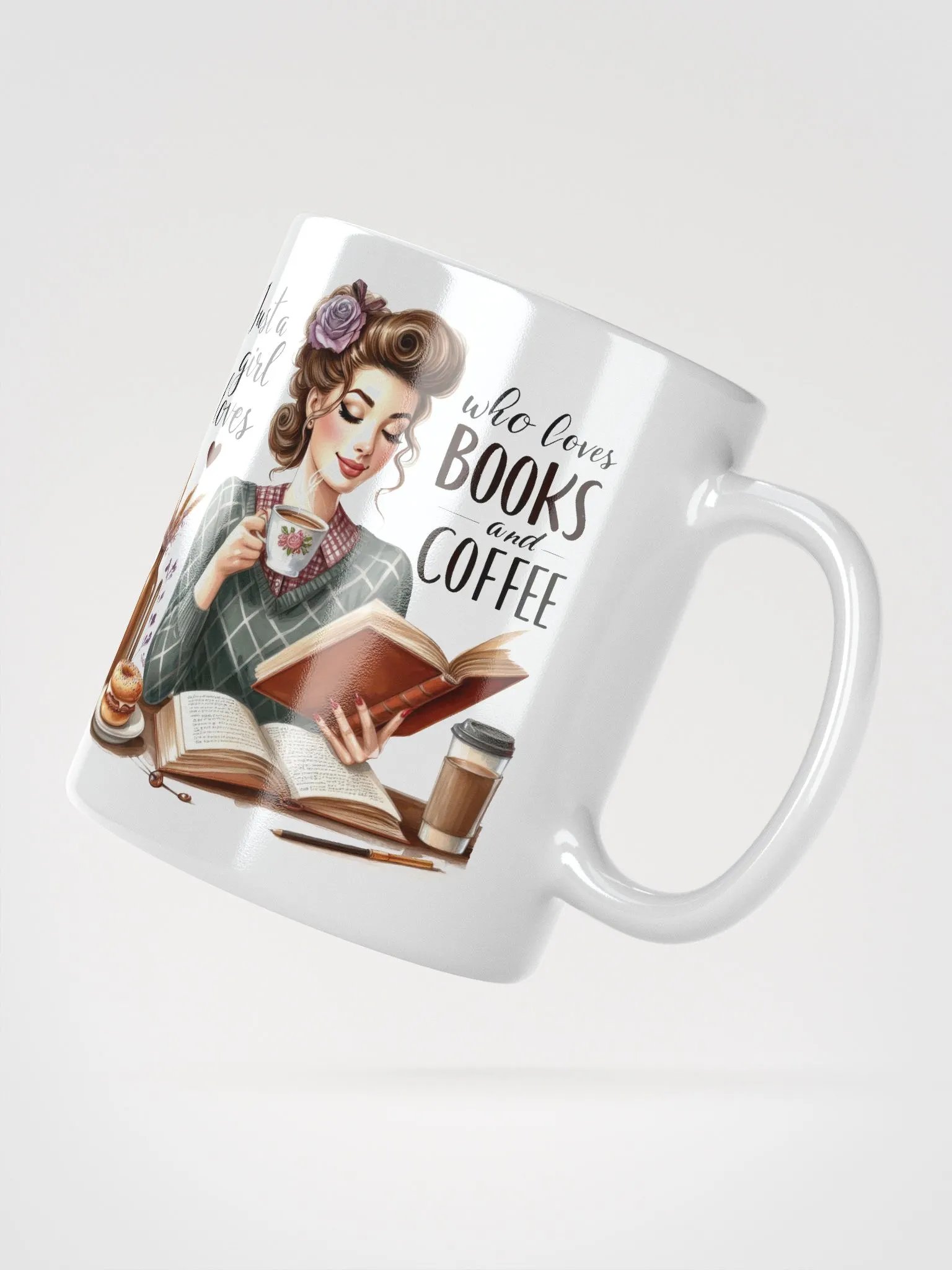 Just a Girl Who Loves Books and Coffee Glossy Mug product image (3)