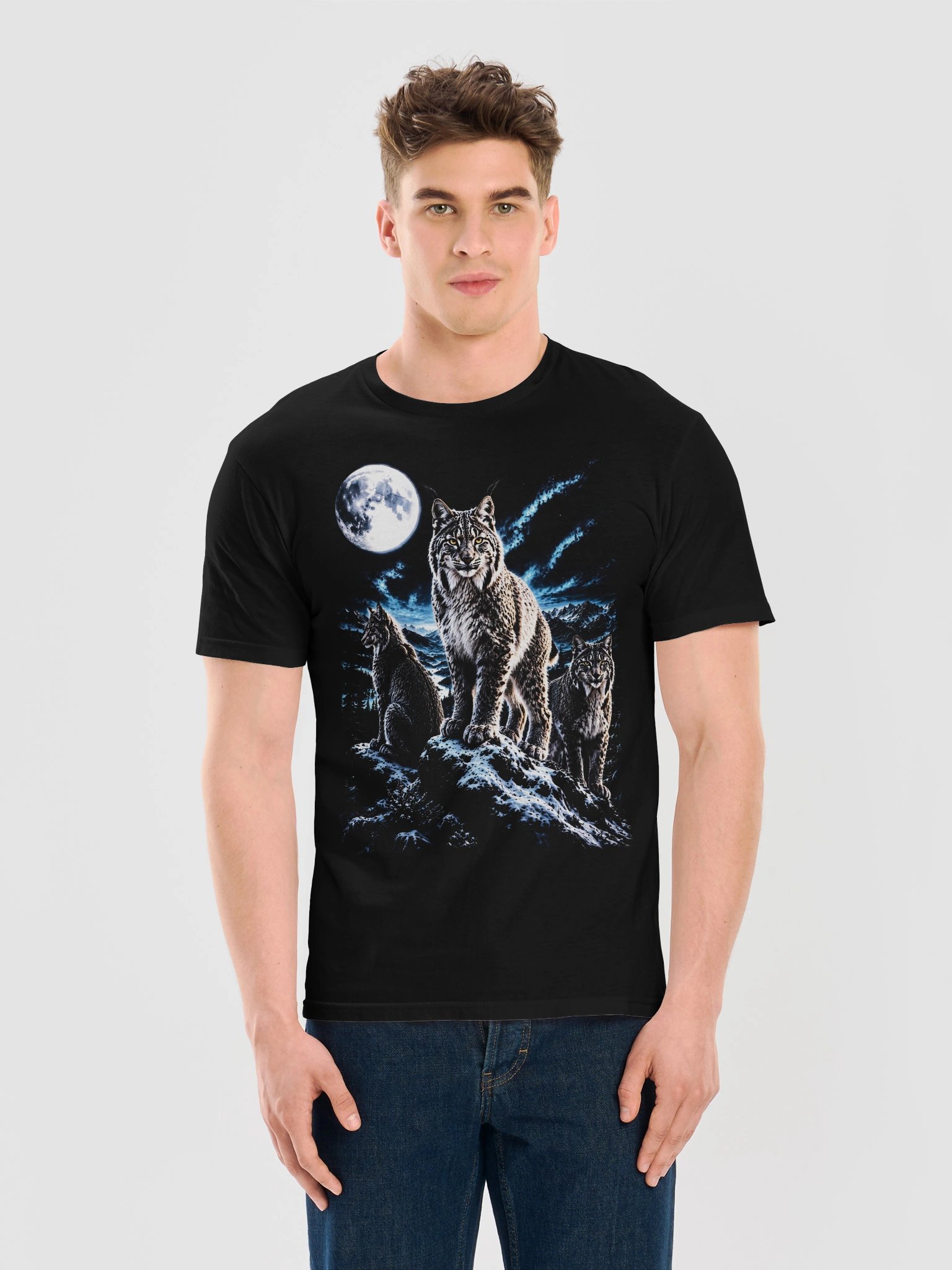 Canada Lynx Howling Moon Tshirt | Legendary Wildlife Shirt product image (11)
