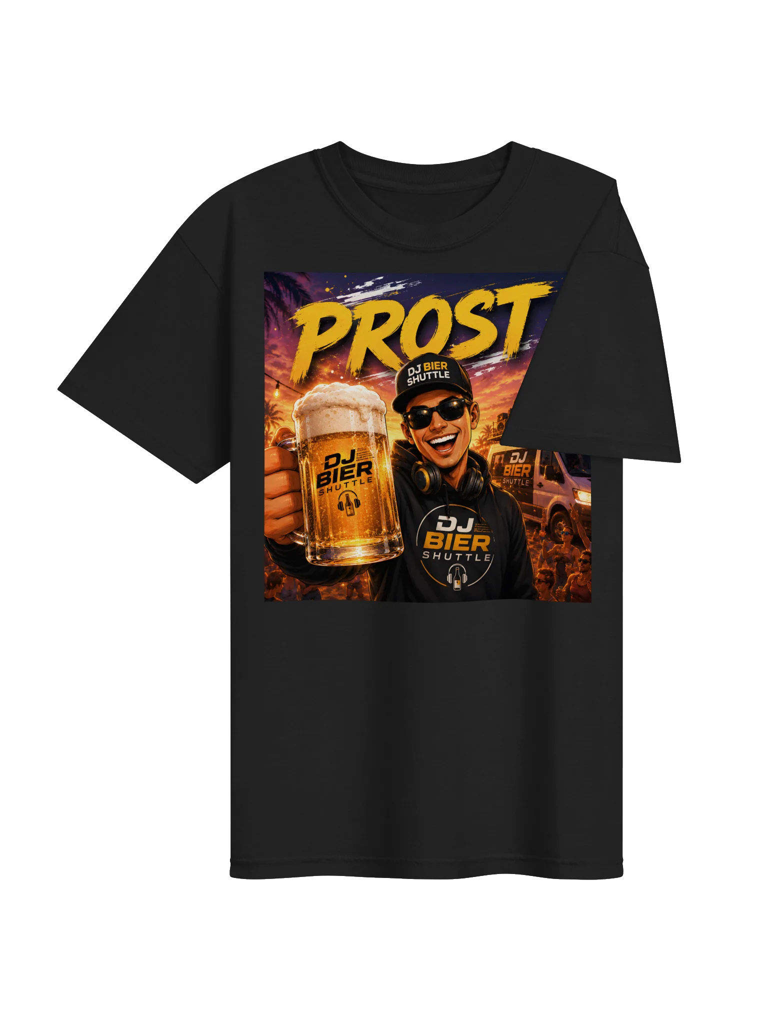 DJ Beer Shuttle T-Shirt black "Prost" product image (4)