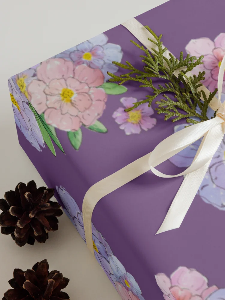 Gingham Blossoms Wrapping Paper Set of 3 Sheets product image (9)