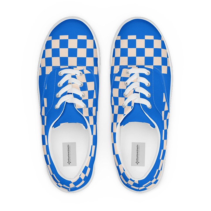 Checkered Blues Men's Canvas Shoes product image (1)